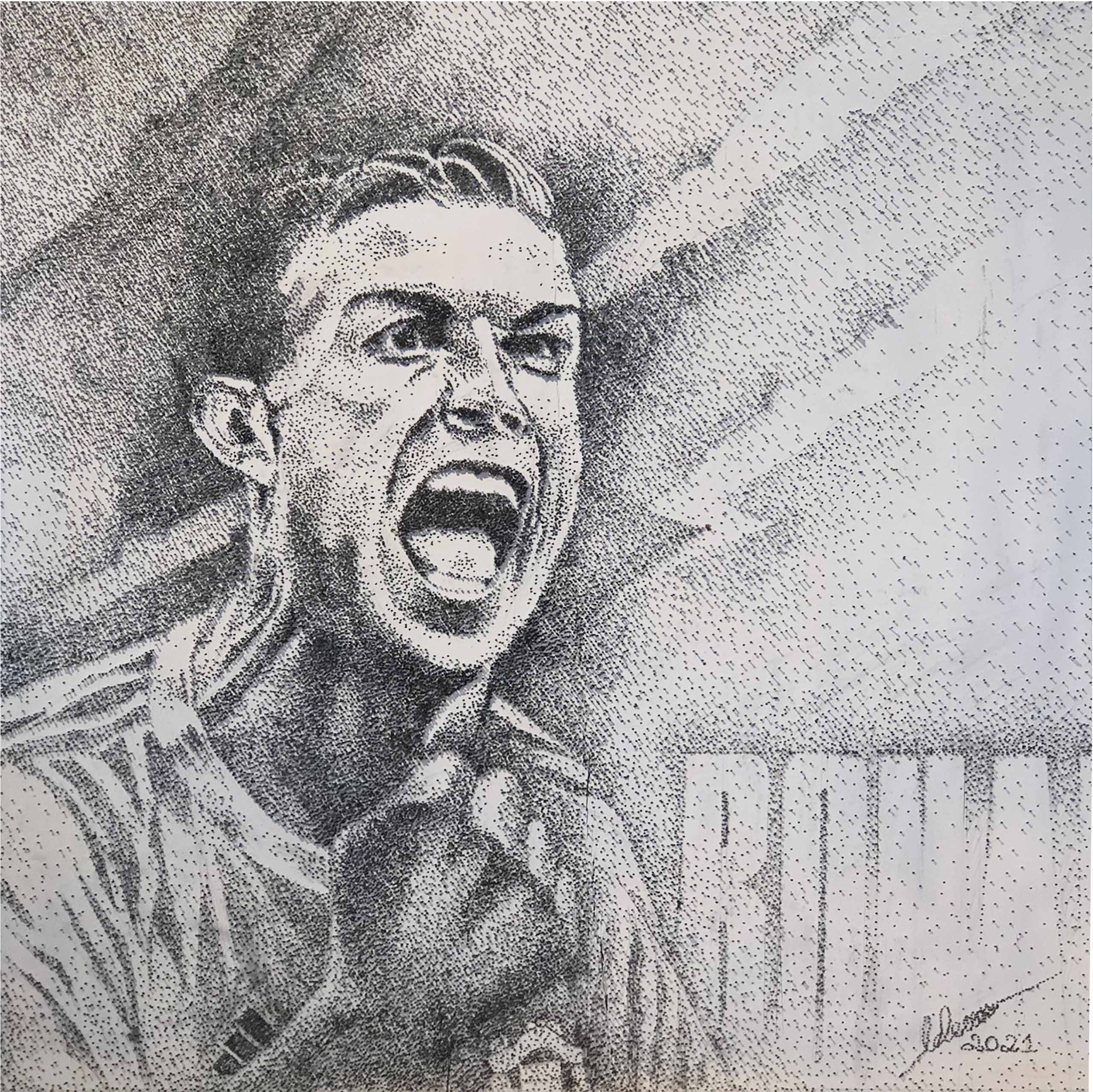 Những bức tranh thú vị về Ronaldo được ghép từ gạch men