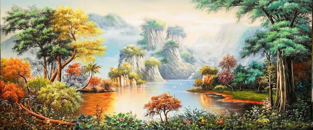 Những bức tranh sơn acrylic phong cảnh sơn thuỷ tuyệt đẹp 6