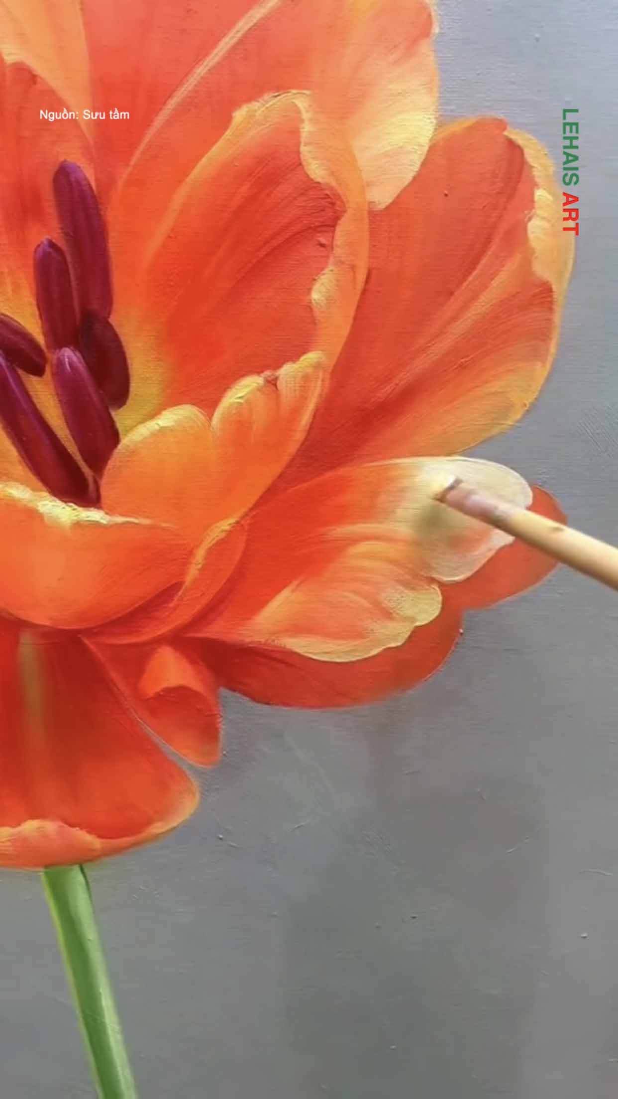 Bông hoa tulip được vẽ thật sinh động 2