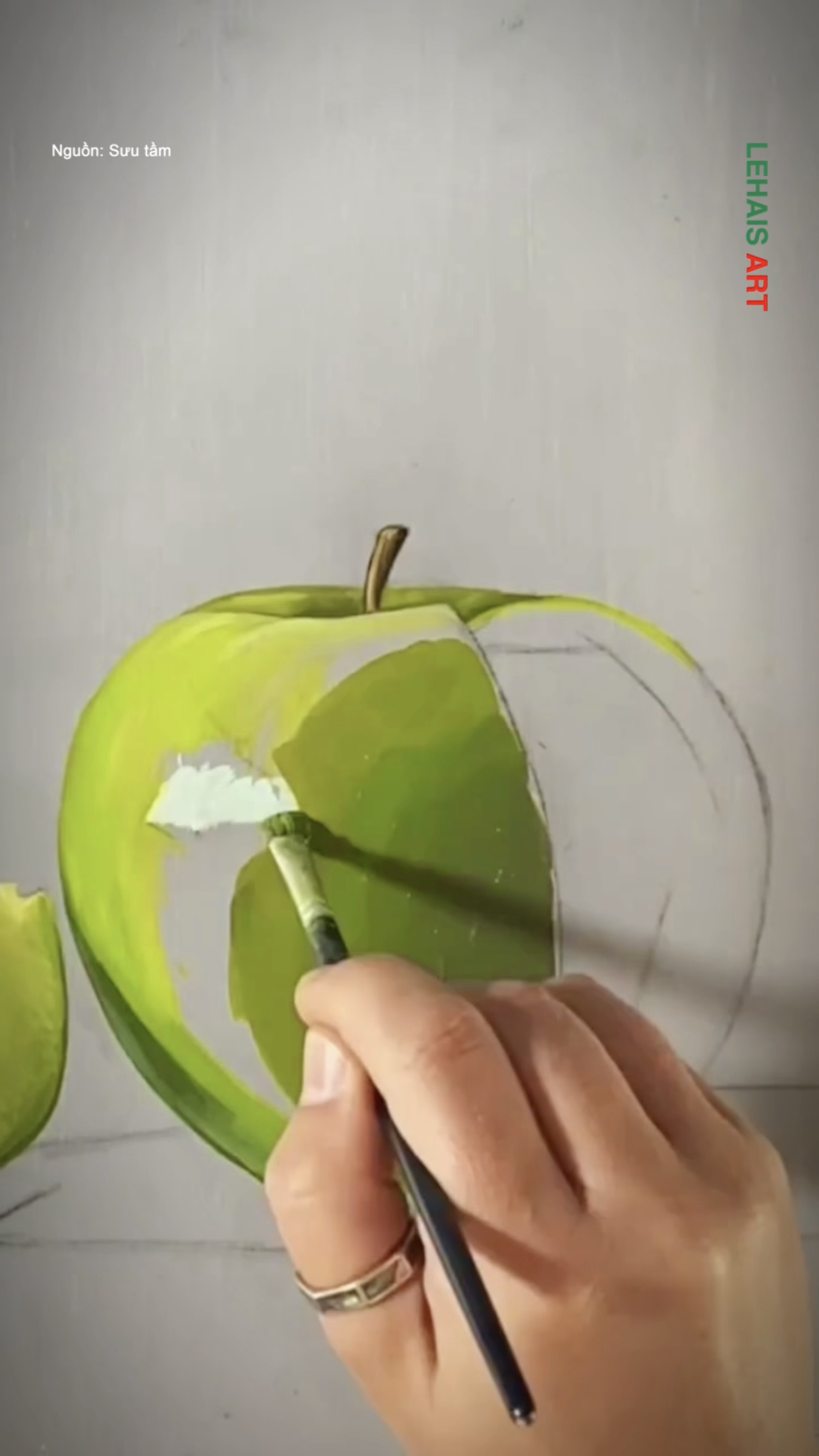 Quả táo được vẽ như thật