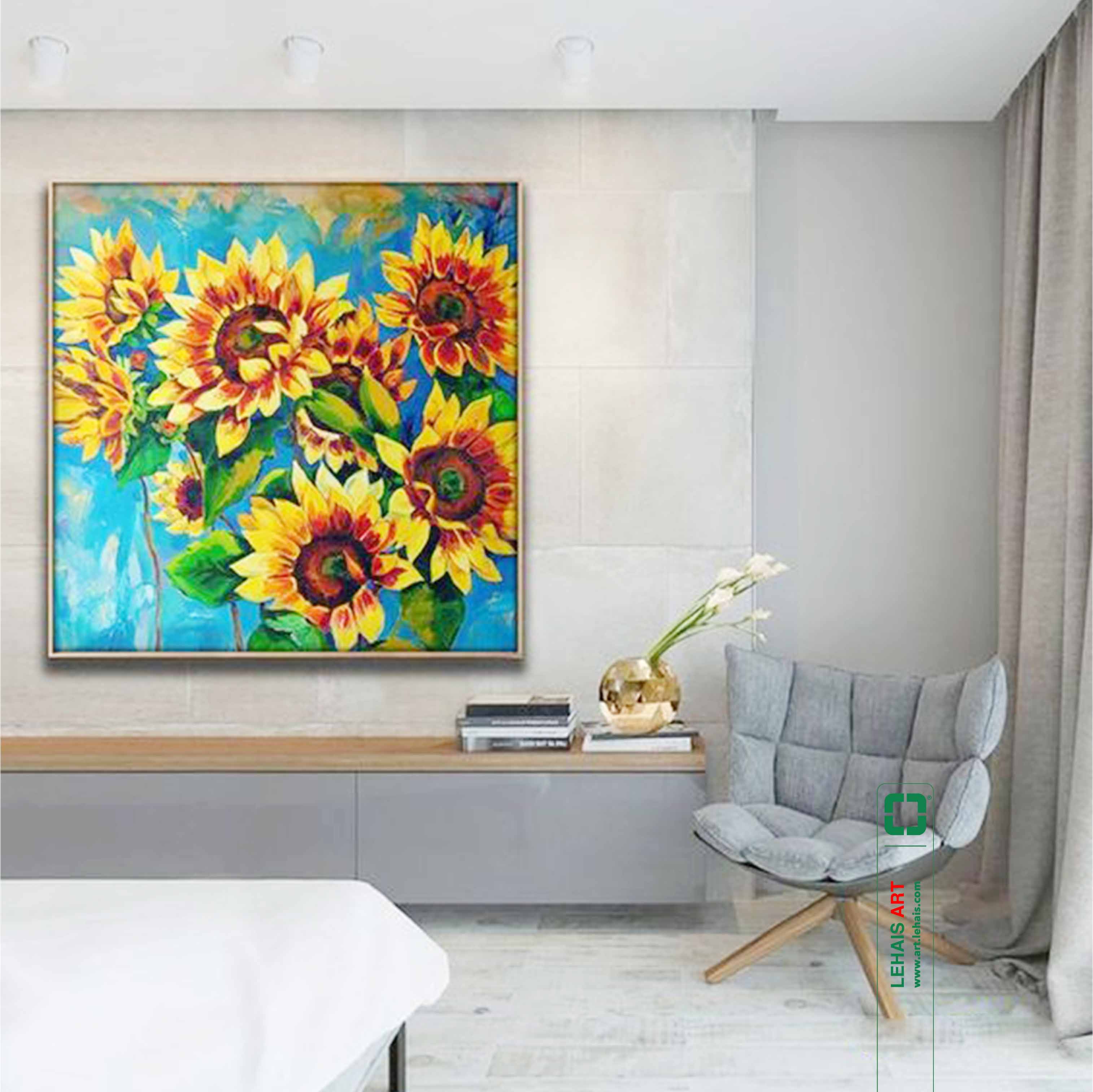 Những bức tranh sơn dầu Hoa Hướng Dương treo tường đẹp 2