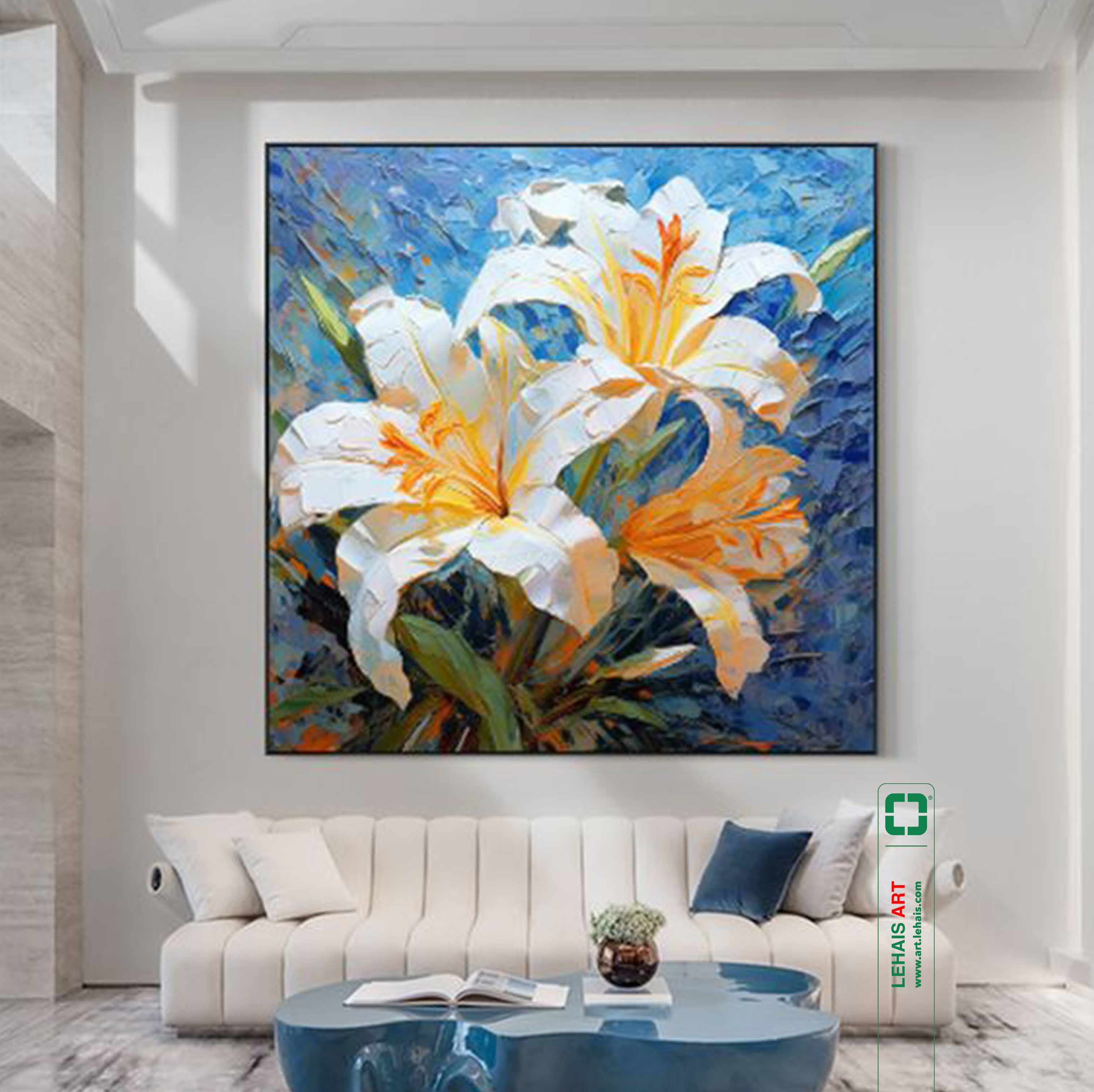 Modern oil painting decoration trend for living room 1