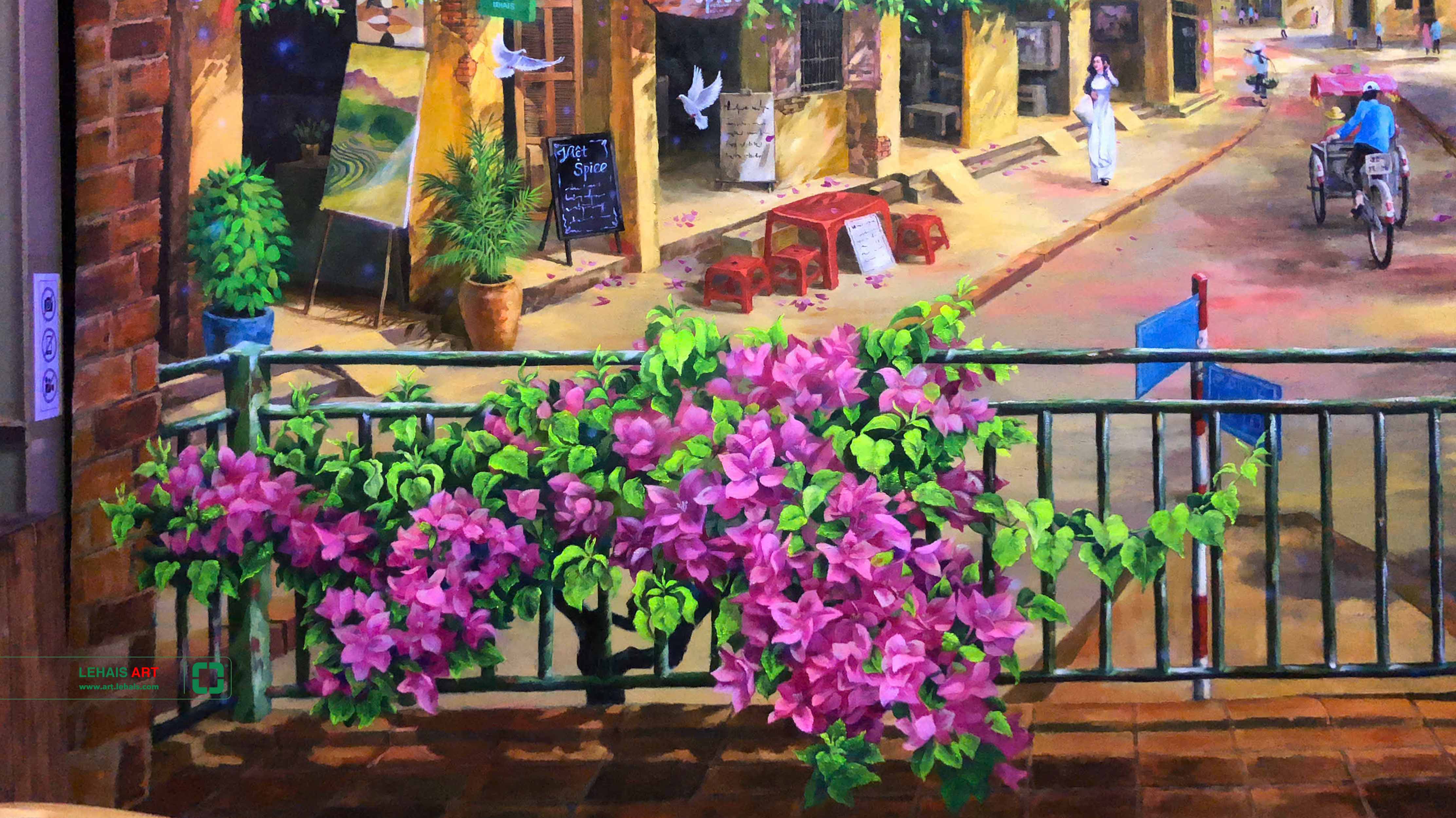 3D luminous painting depicting the scene of Vietnam's old town - TPS1LHAR