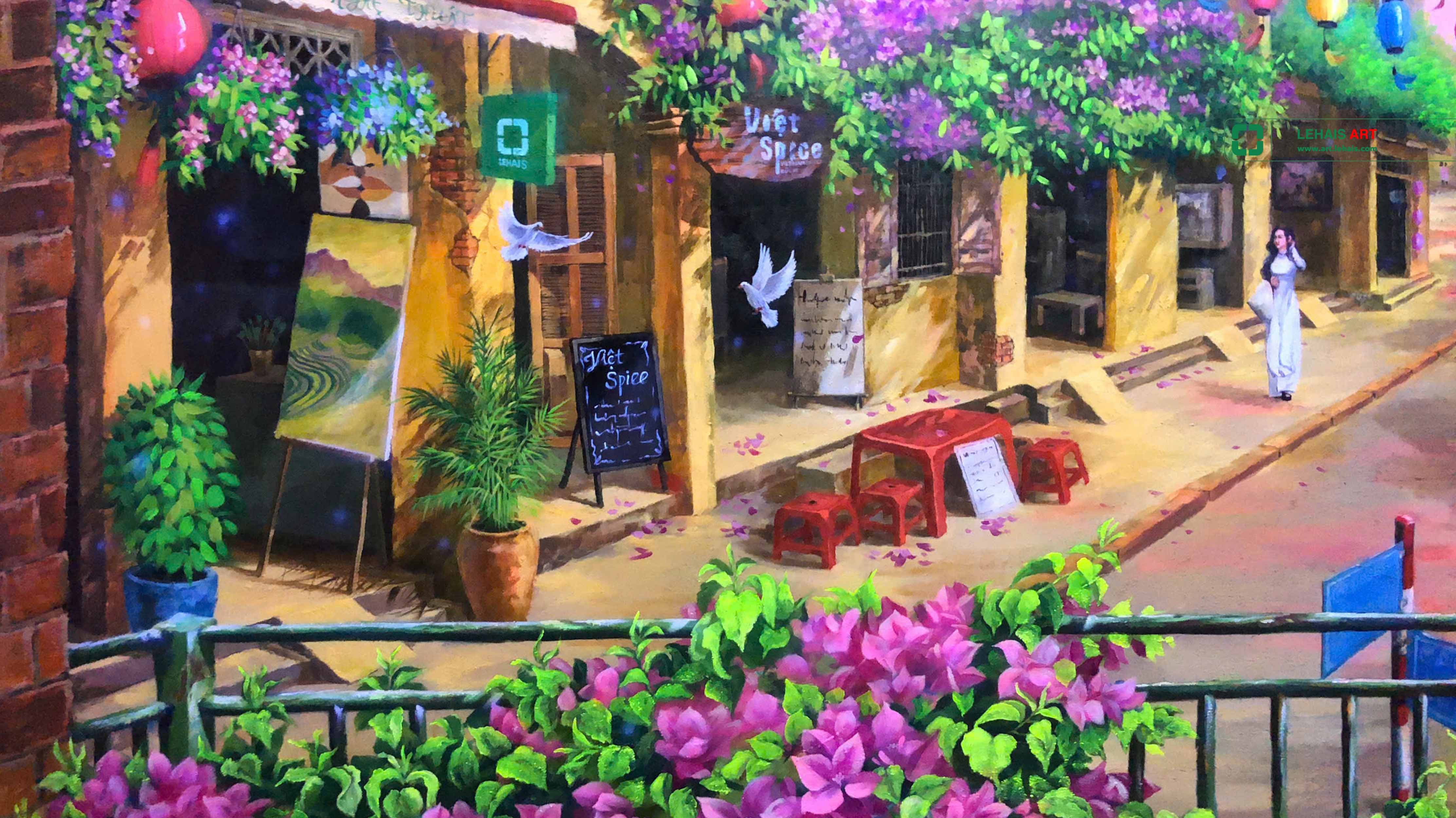 3D luminous painting depicting the scene of Vietnam's old town - TPS1LHAR