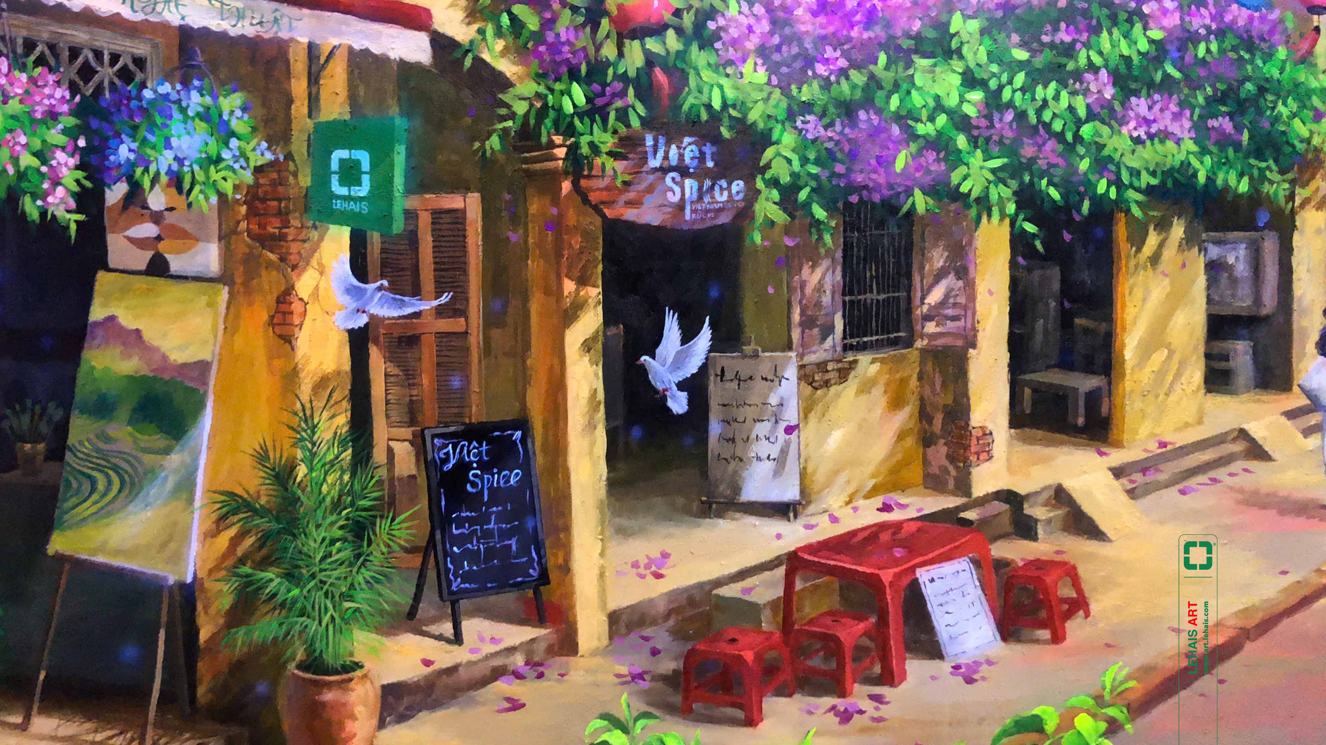 3D luminous painting depicting the scene of Vietnam's old town - TPS1LHAR