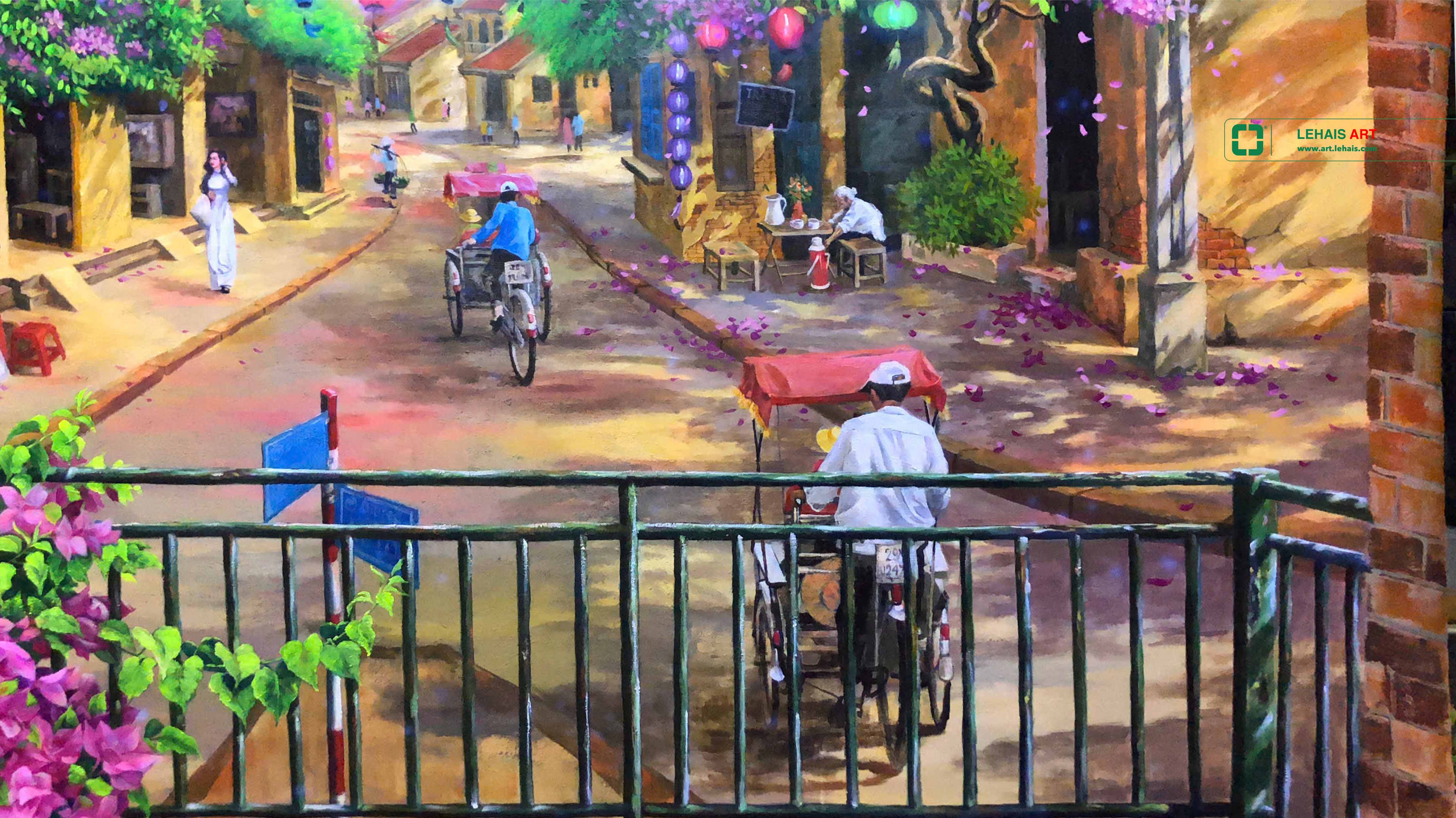 3D luminous painting depicting the scene of Vietnam's old town - TPS1LHAR