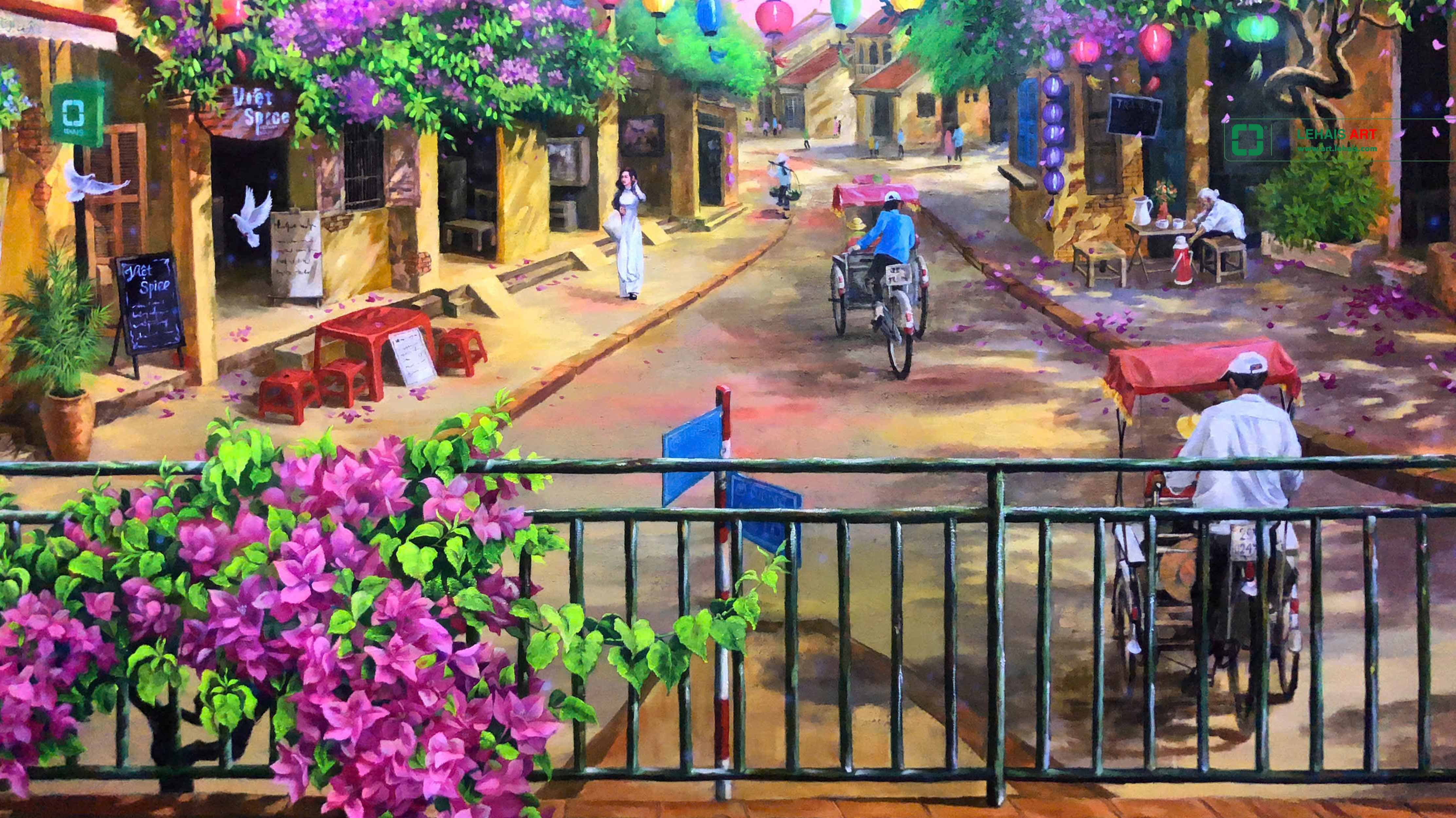 3D luminous painting depicting the scene of Vietnam's old town - TPS1LHAR