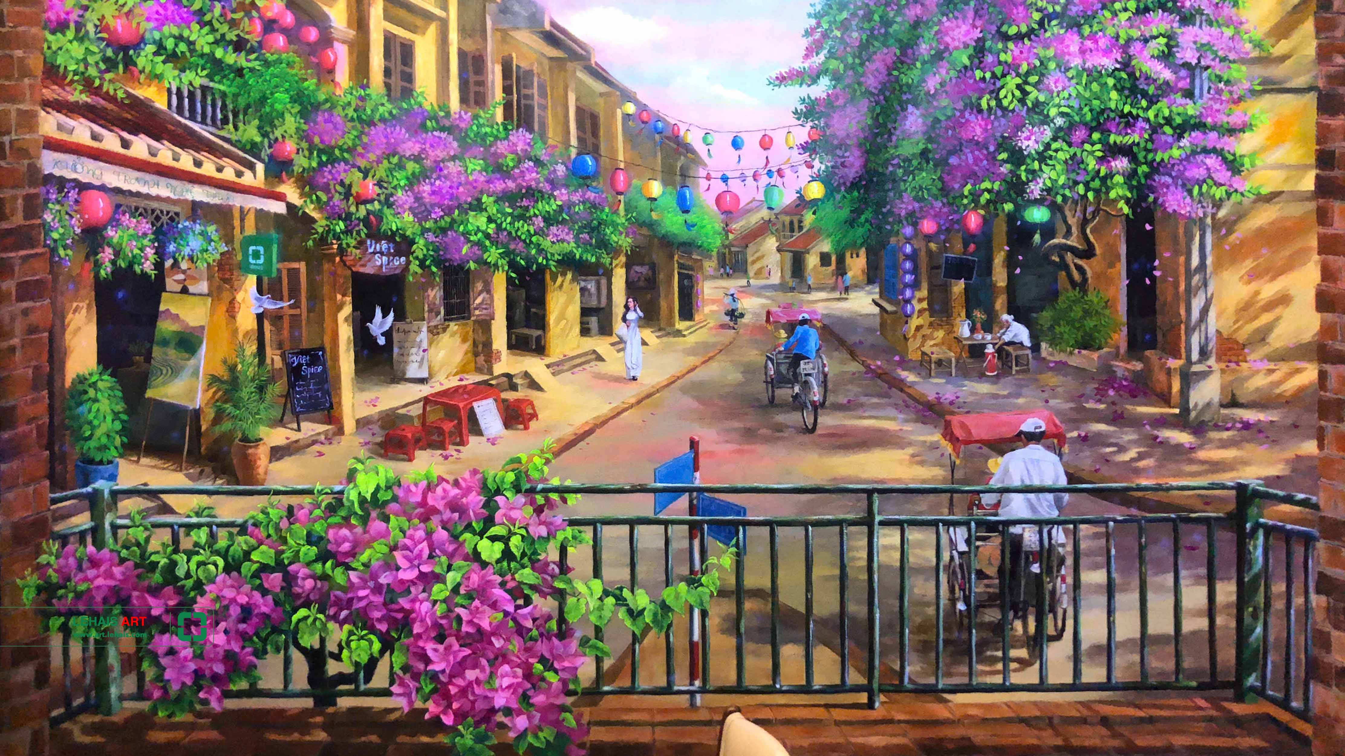 3D luminous painting depicting the scene of Vietnam's old town - TPS1LHAR