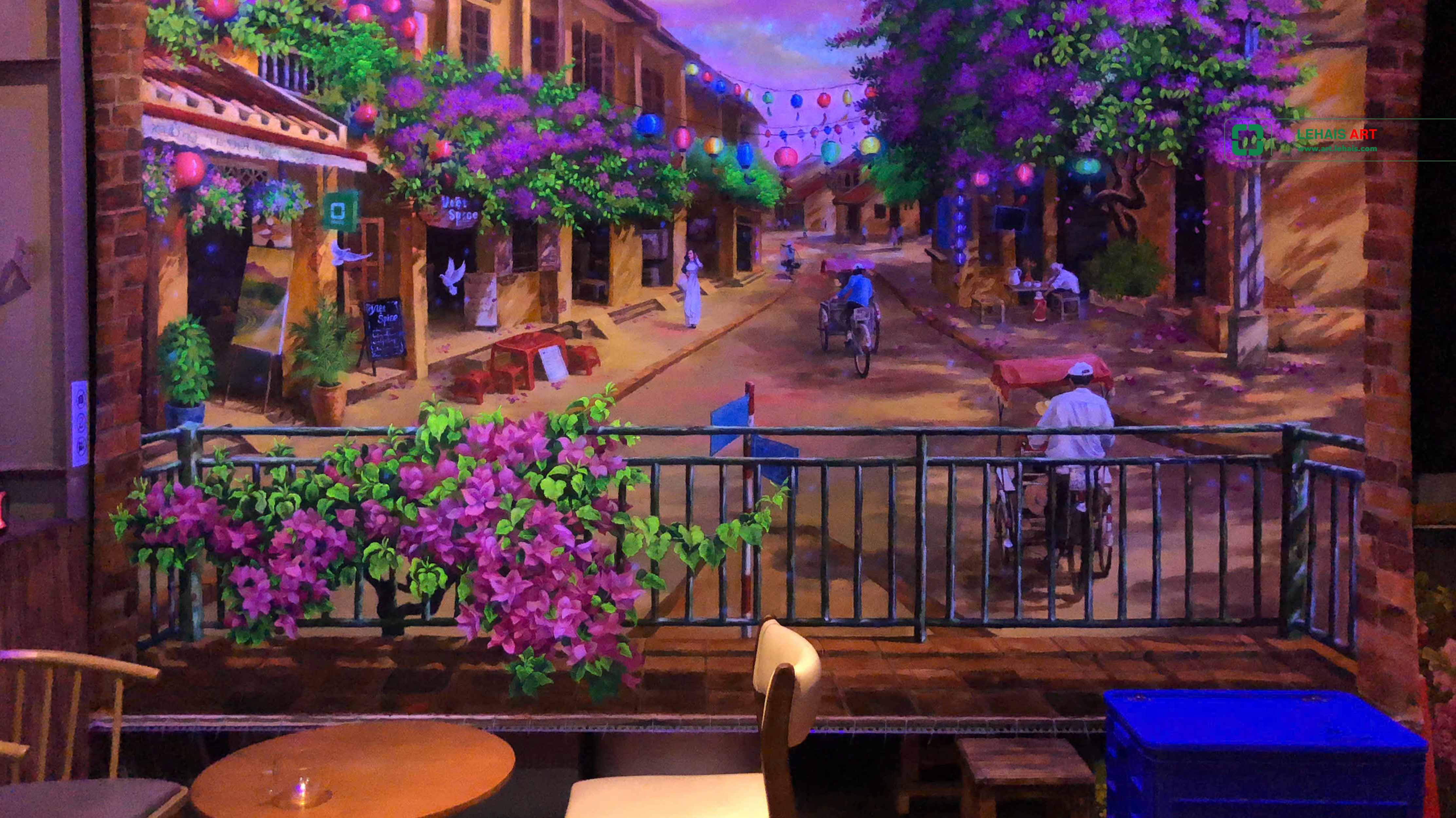 3D luminous painting depicting the scene of Vietnam's old town - TPS1LHAR