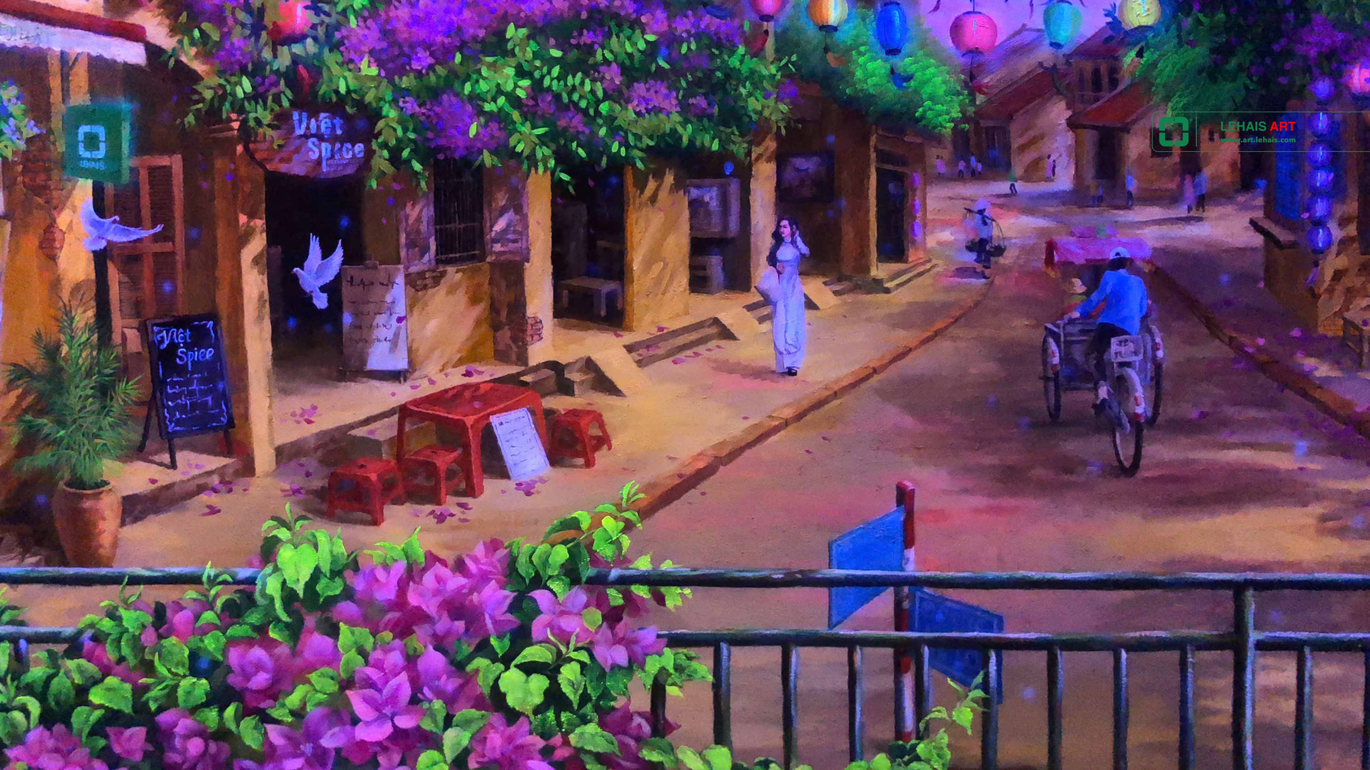 3D luminous painting depicting the scene of Vietnam's old town - TPS1LHAR