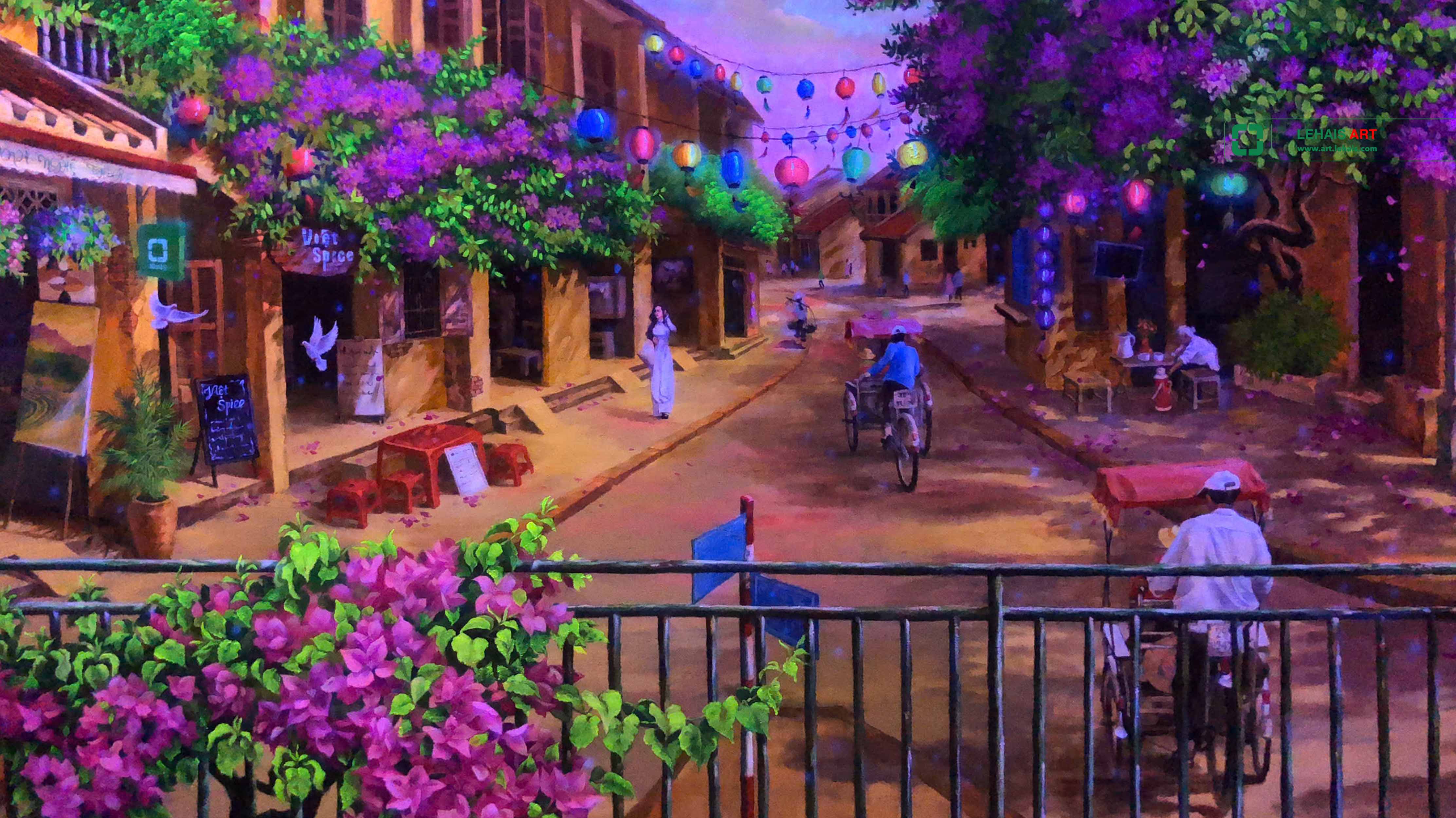 3D luminous painting depicting the scene of Vietnam's old town - TPS1LHAR