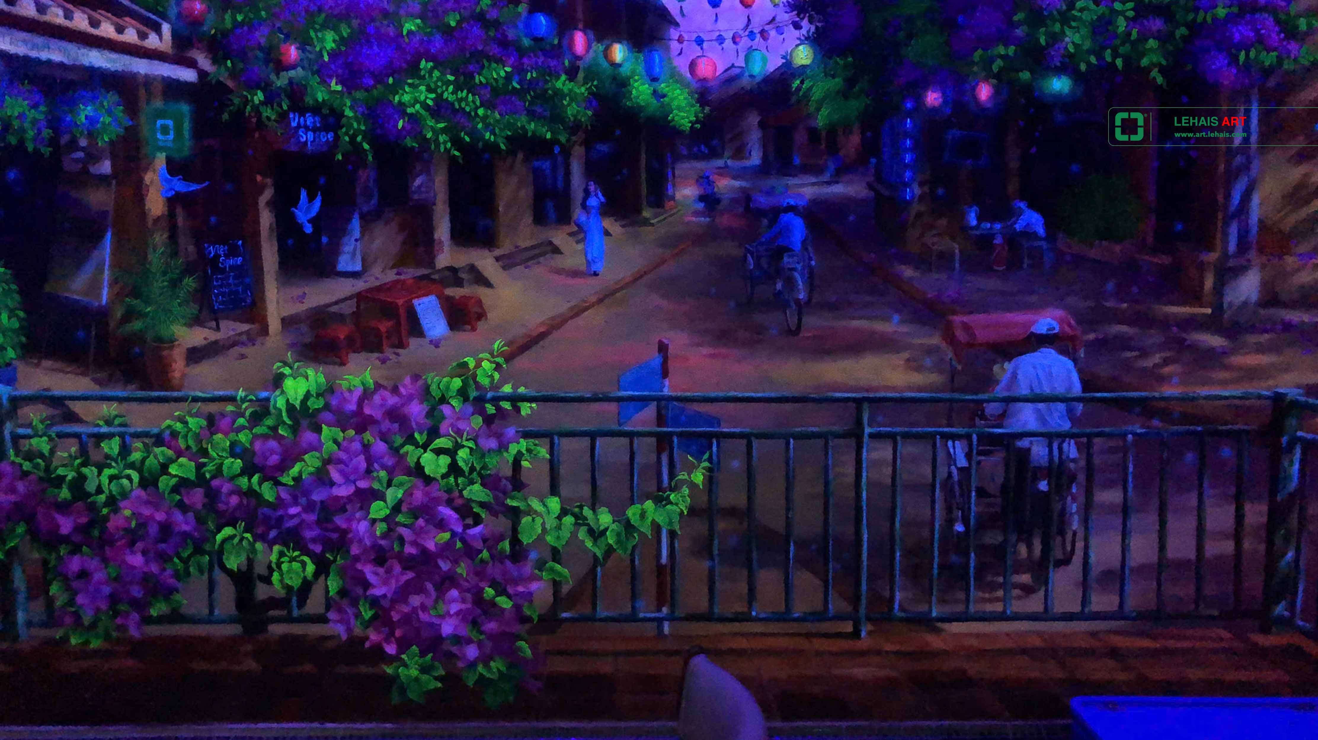 3D luminous painting depicting the scene of Vietnam's old town - TPS1LHAR