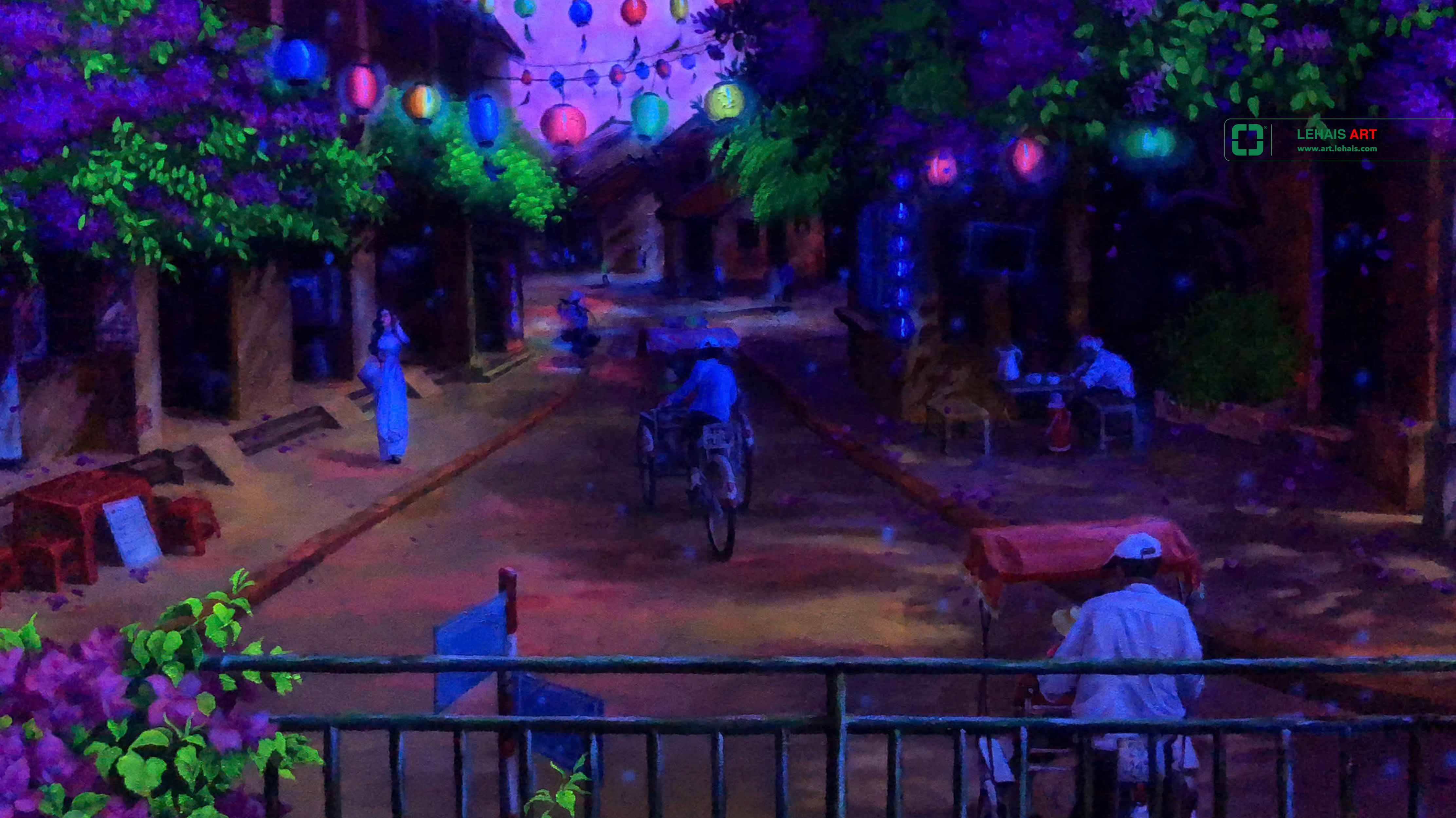 3D luminous painting depicting the scene of Vietnam's old town - TPS1LHAR