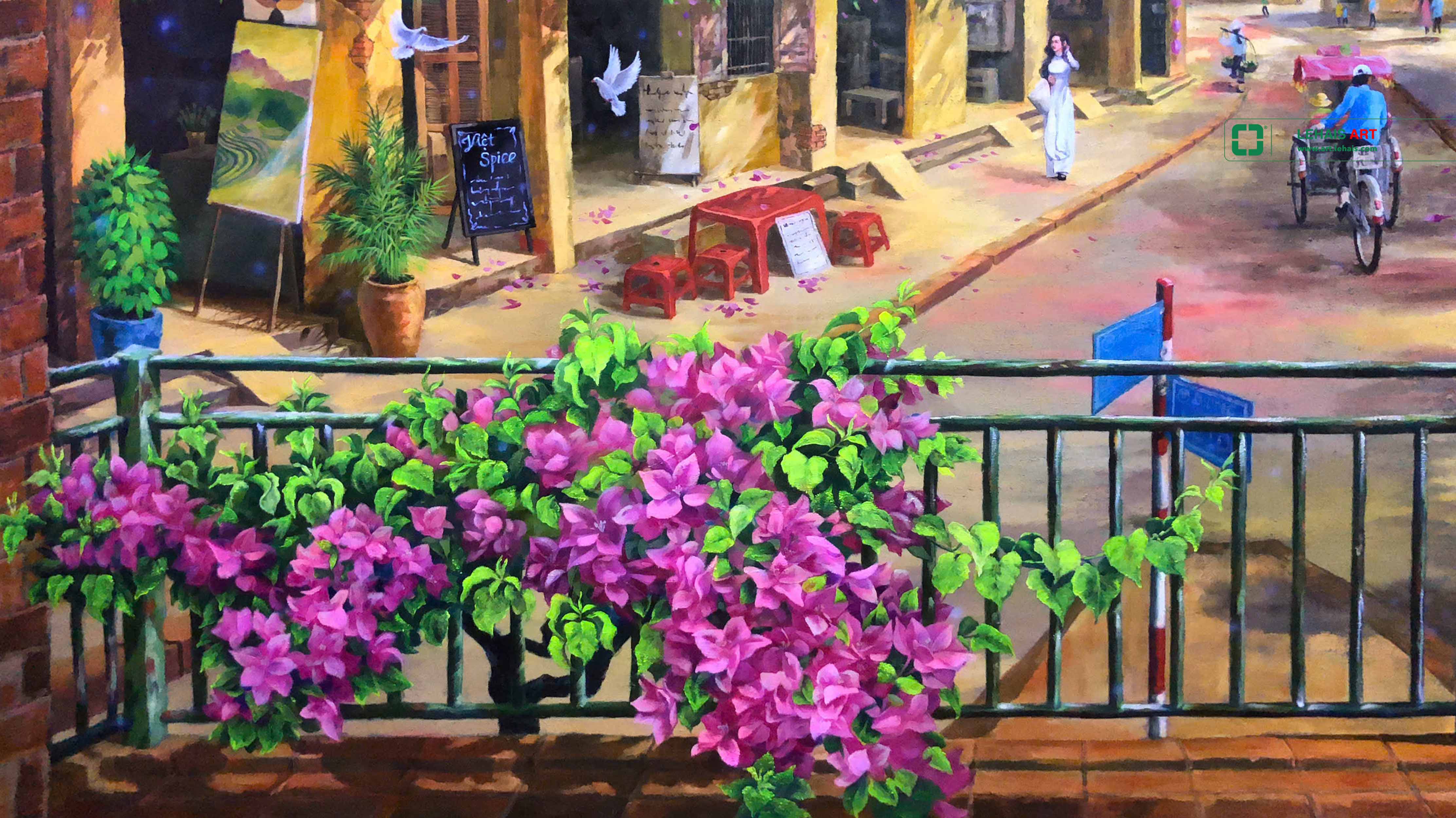 3D luminous painting depicting the scene of Vietnam's old town - TPS1LHAR