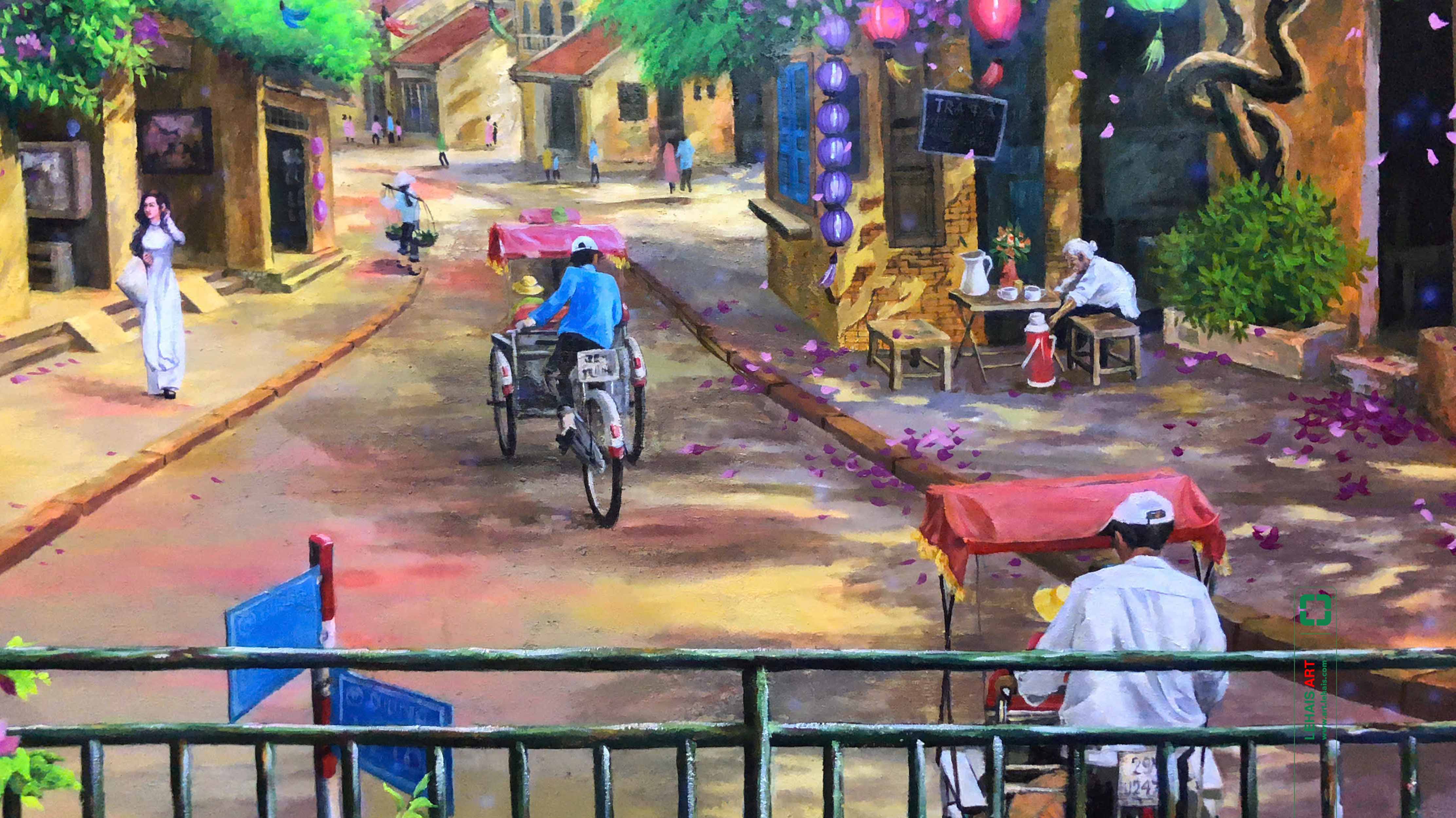3D luminous painting depicting the scene of Vietnam's old town - TPS1LHAR