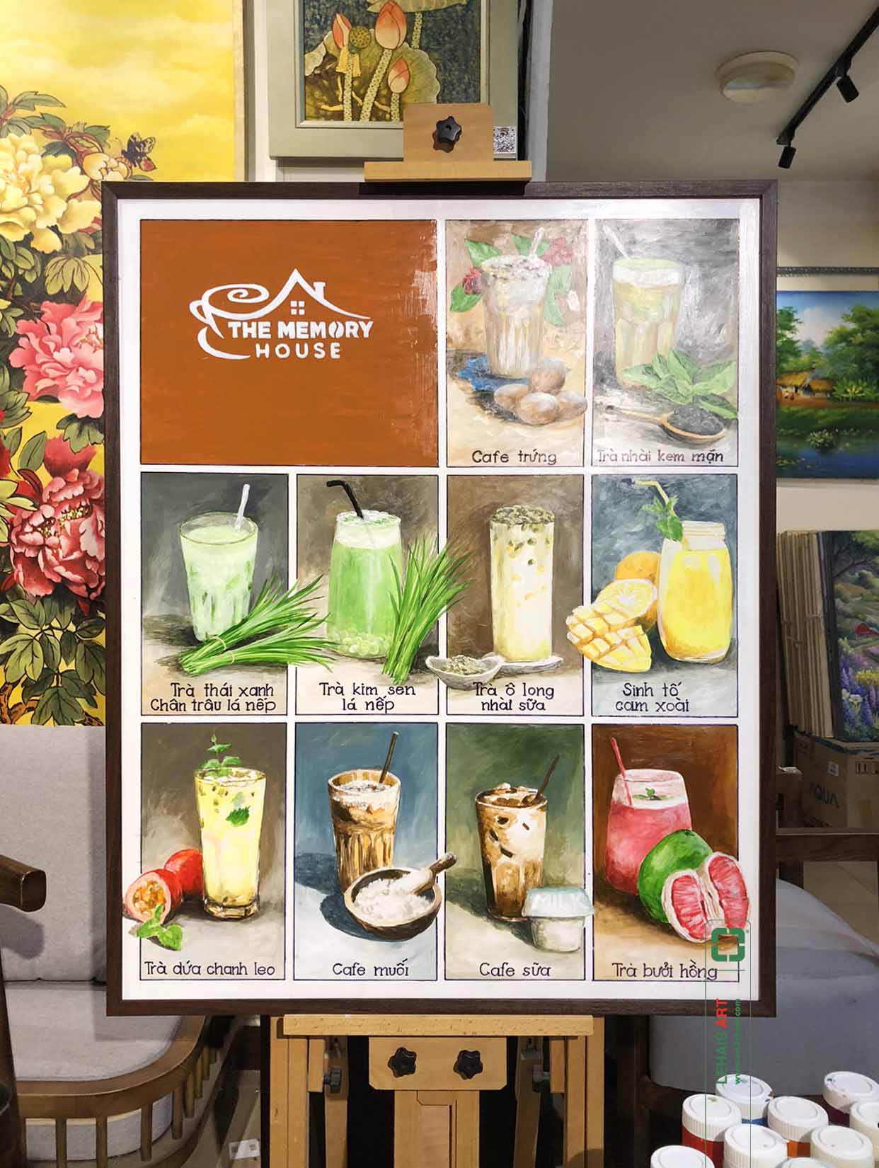Vẽ minh họa menu đồ uống cho quán cafe tại phố Phùng Hưng - TSA16LHAR