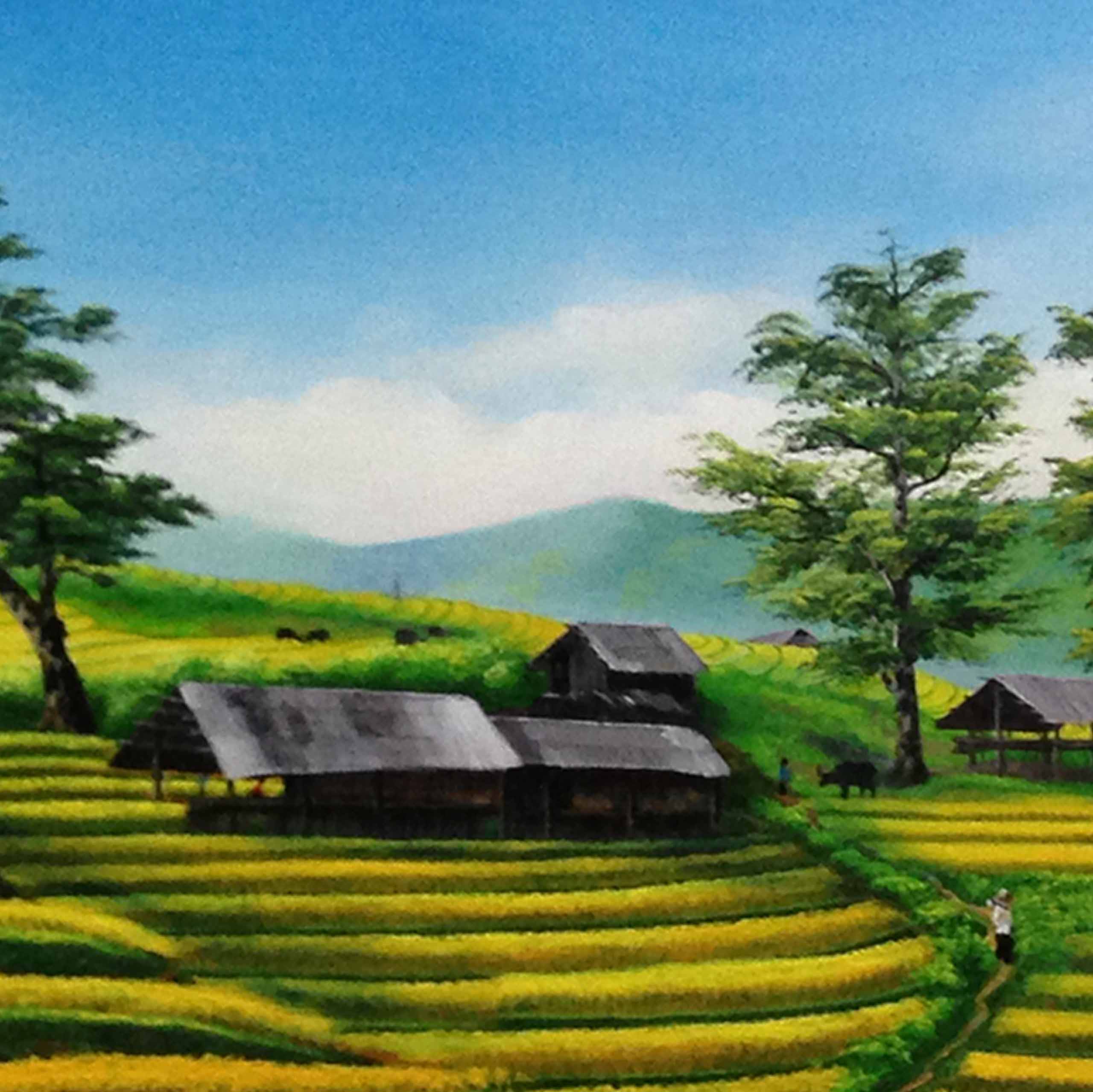 Tranh sơn dầu phong cảnh Tây Bắc Việt Nam - TSD281LHAR - LEHAIS ART