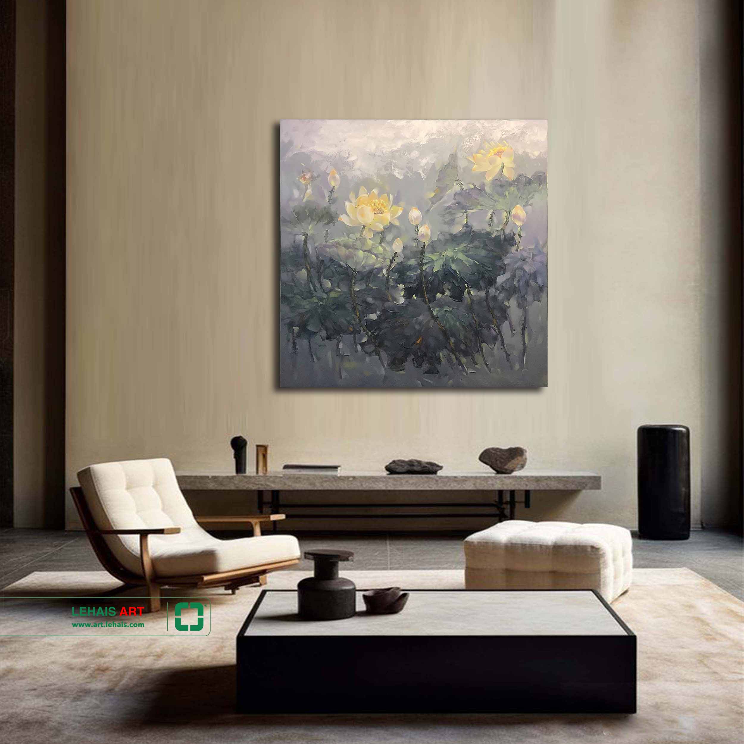 Oil painting HOA SEN - TSD328LHAR