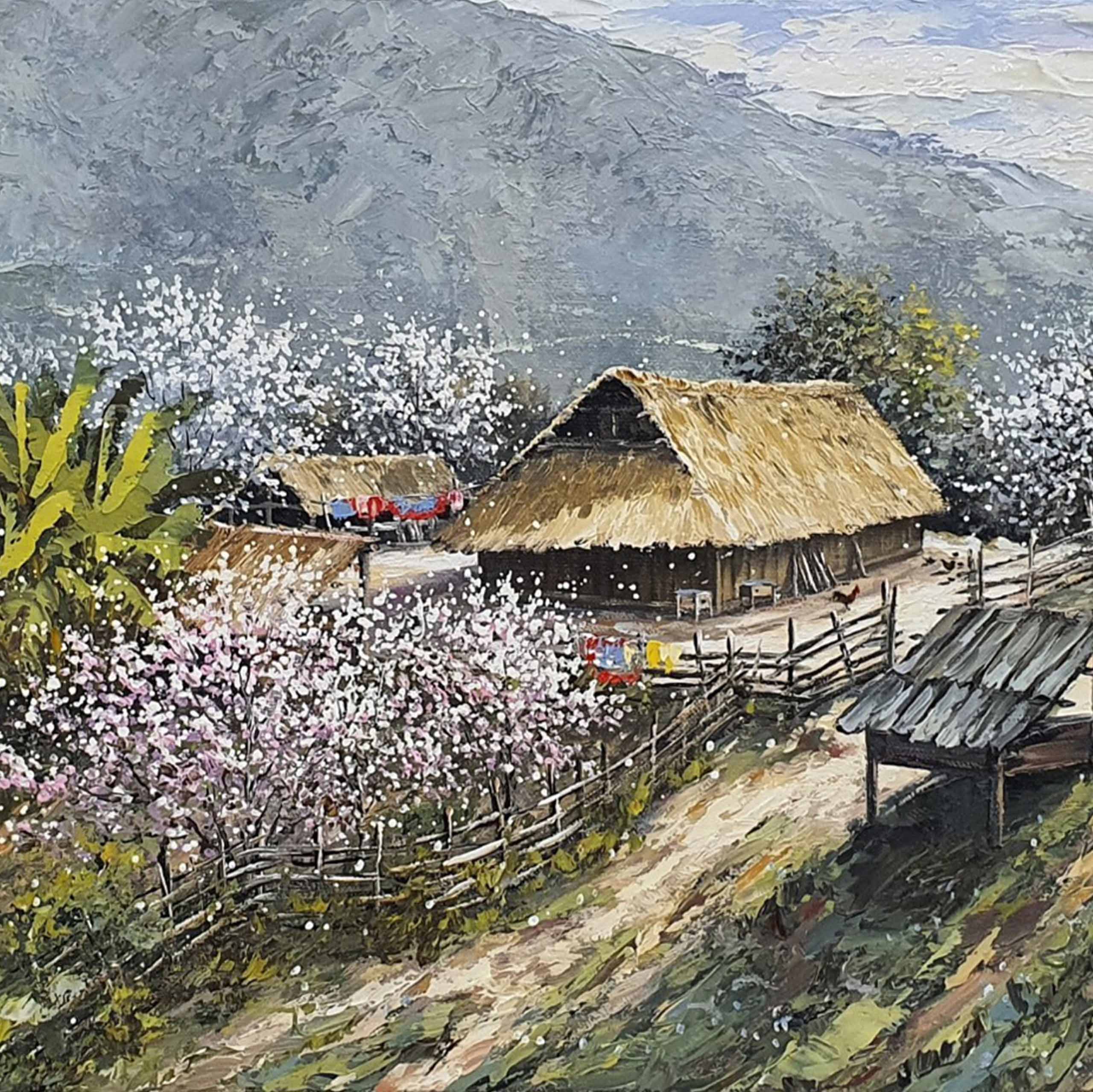 Landscape oil painting works Mua Hoa No - TSD477LHAR