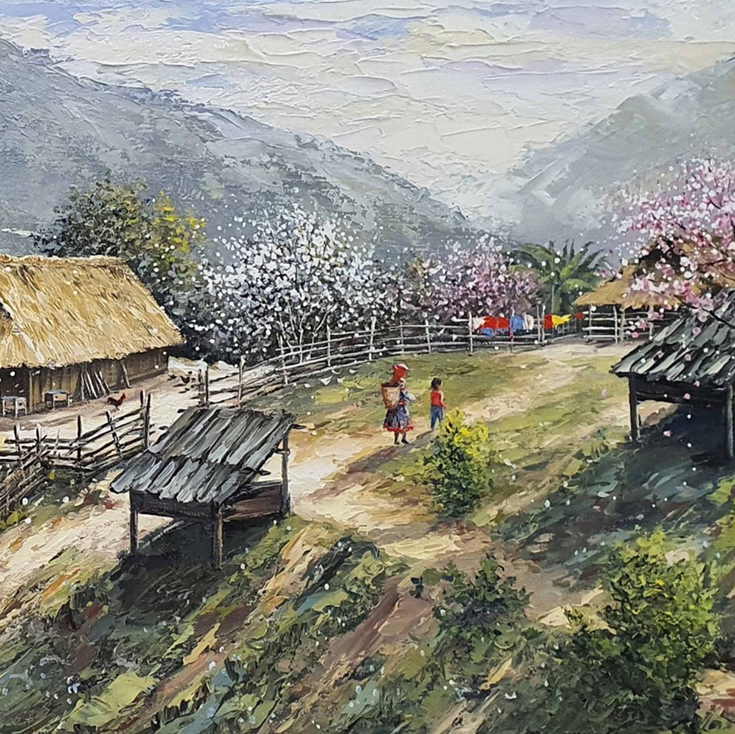 Tranh sơn dầu phong cảnh tác phẩm Mùa Hoa Nở - TSD477LHAR