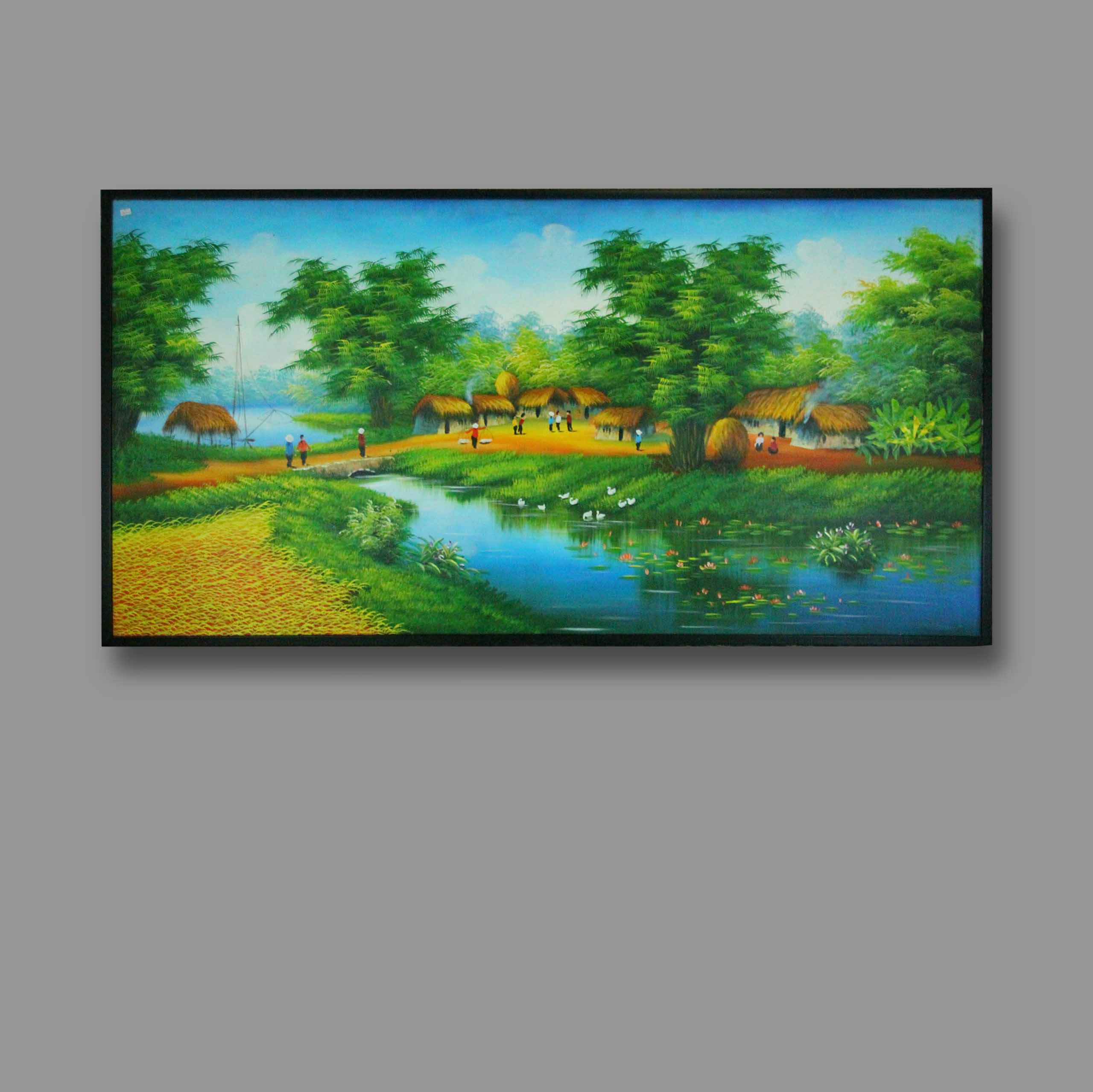 Oil painting of Vietnamese countryside lanscape - TSD49LHAR