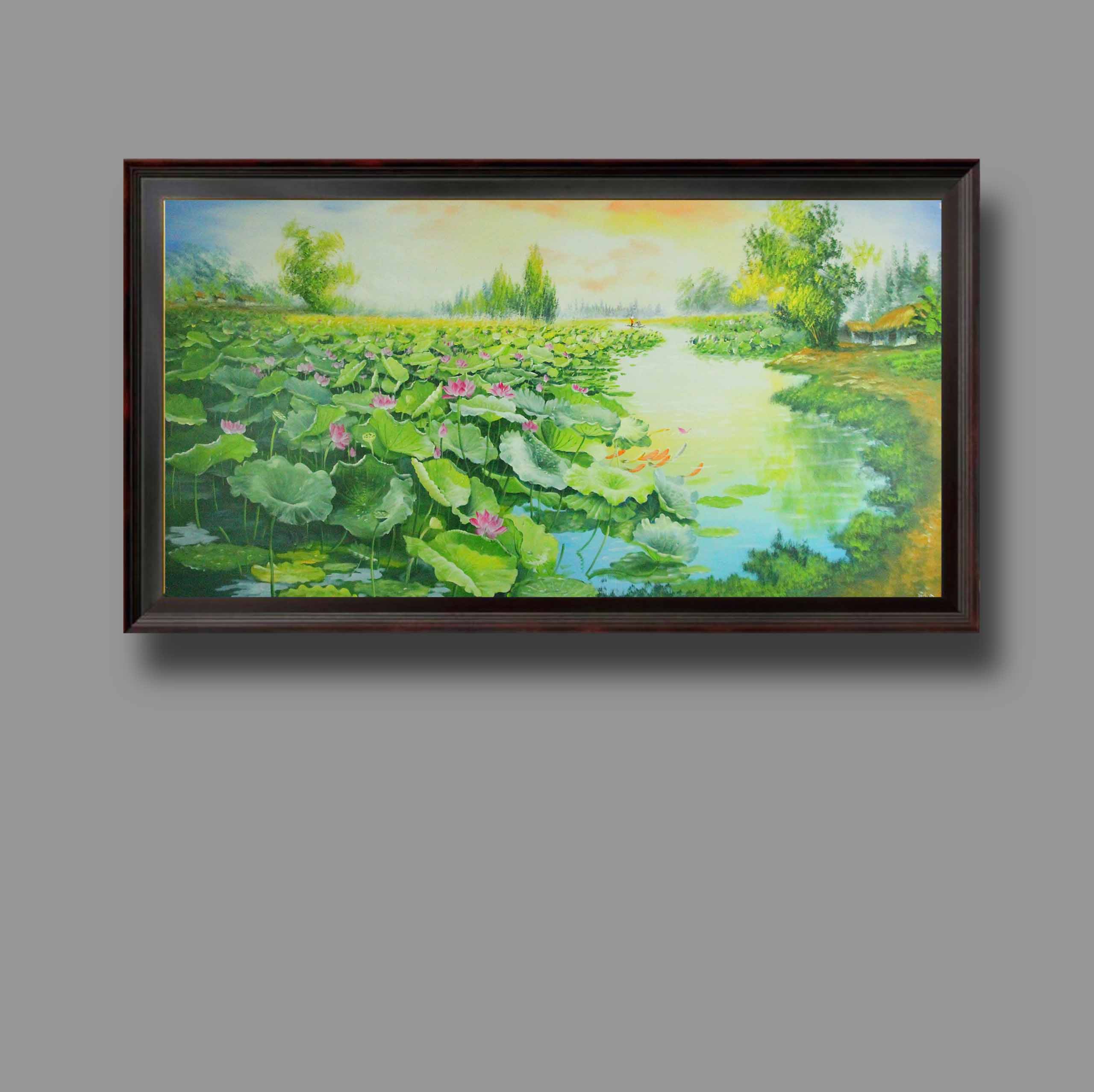 Lotus oil painting - TSD55LHAR