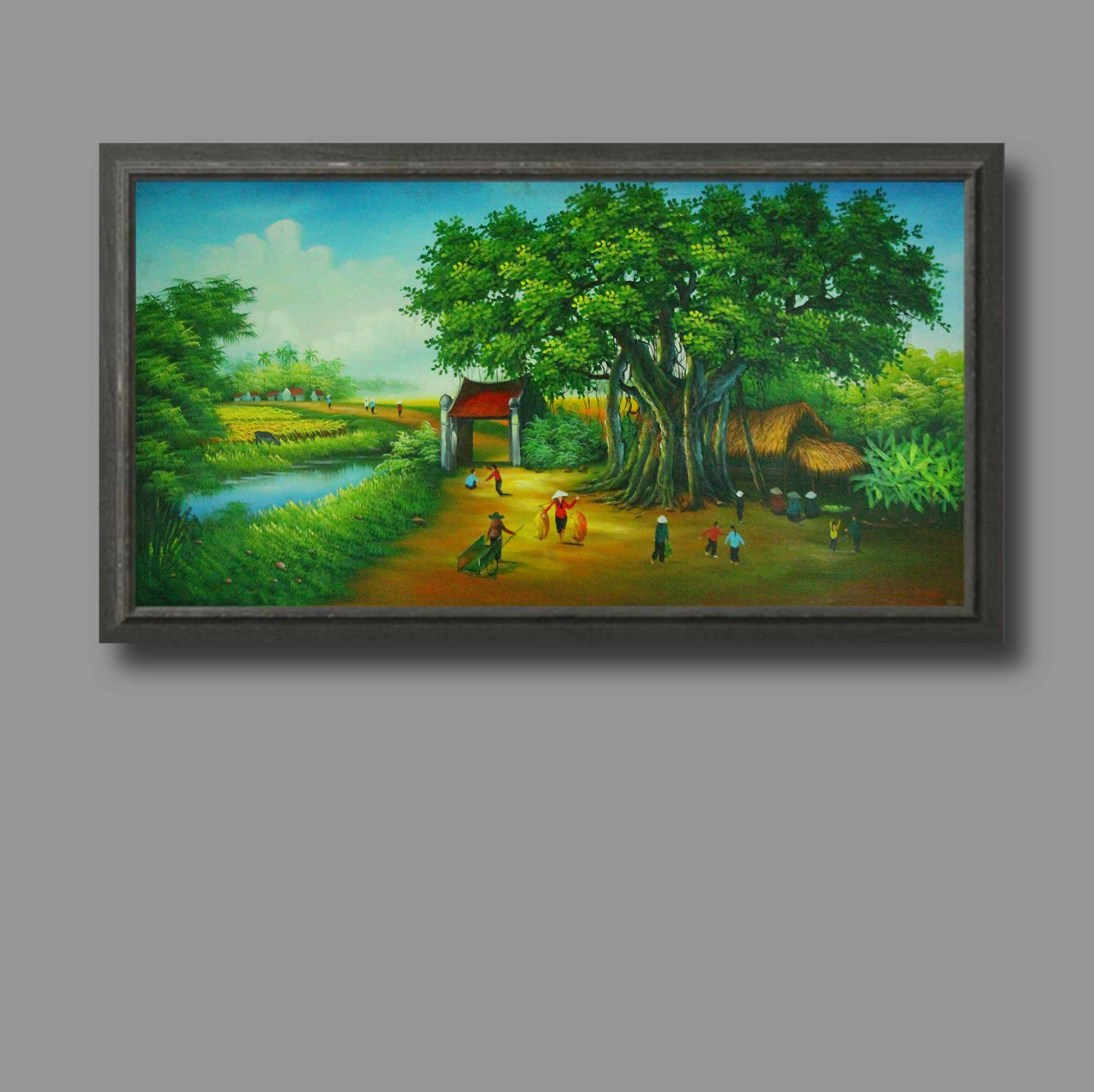 Oil painting of Vietnamese countryside lanscape - TSD58LHAR