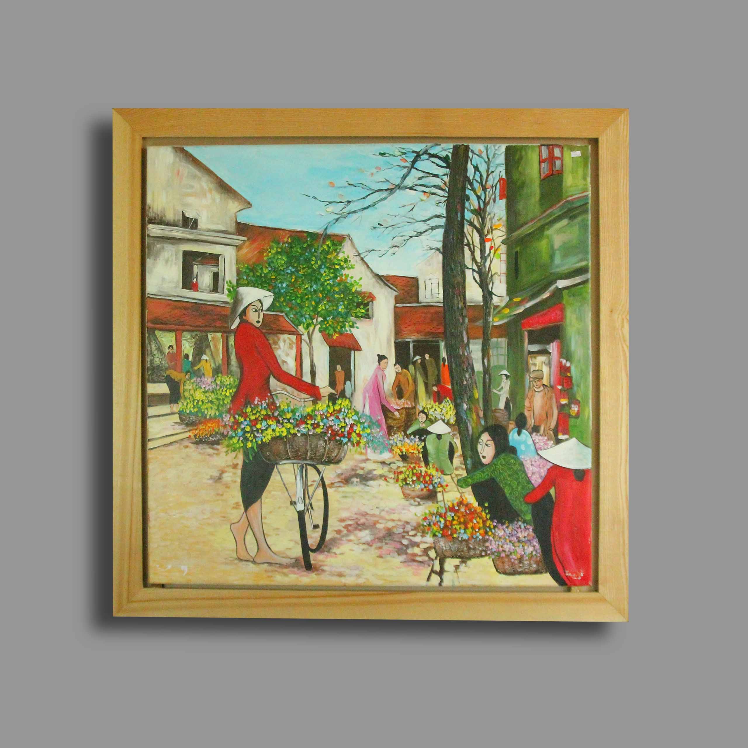 Oil painting of Old town - TSD64LHAR