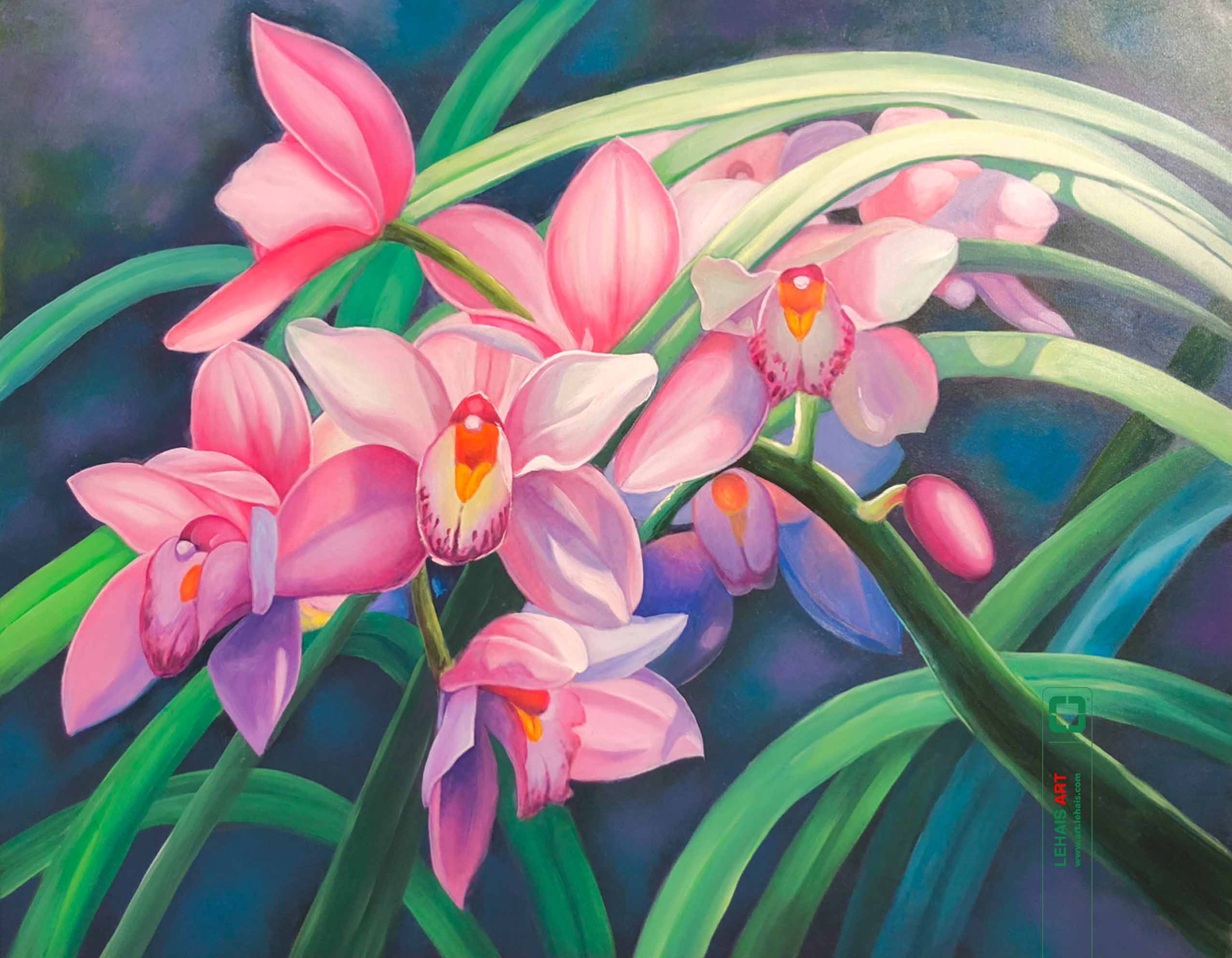 Oil painting of Orchids - TSD624LHAR