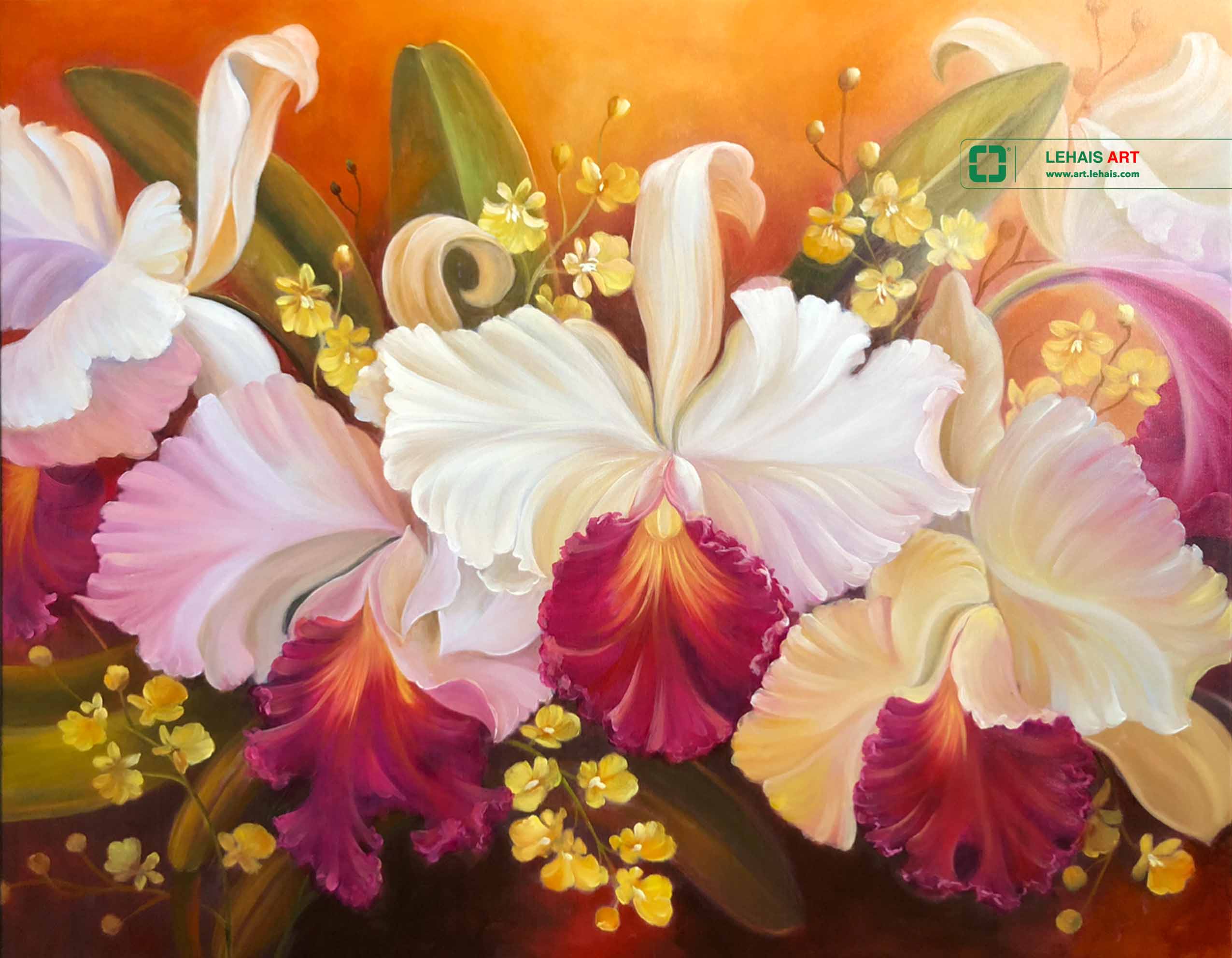 Orchid still life oil painting - TSD625LHAR