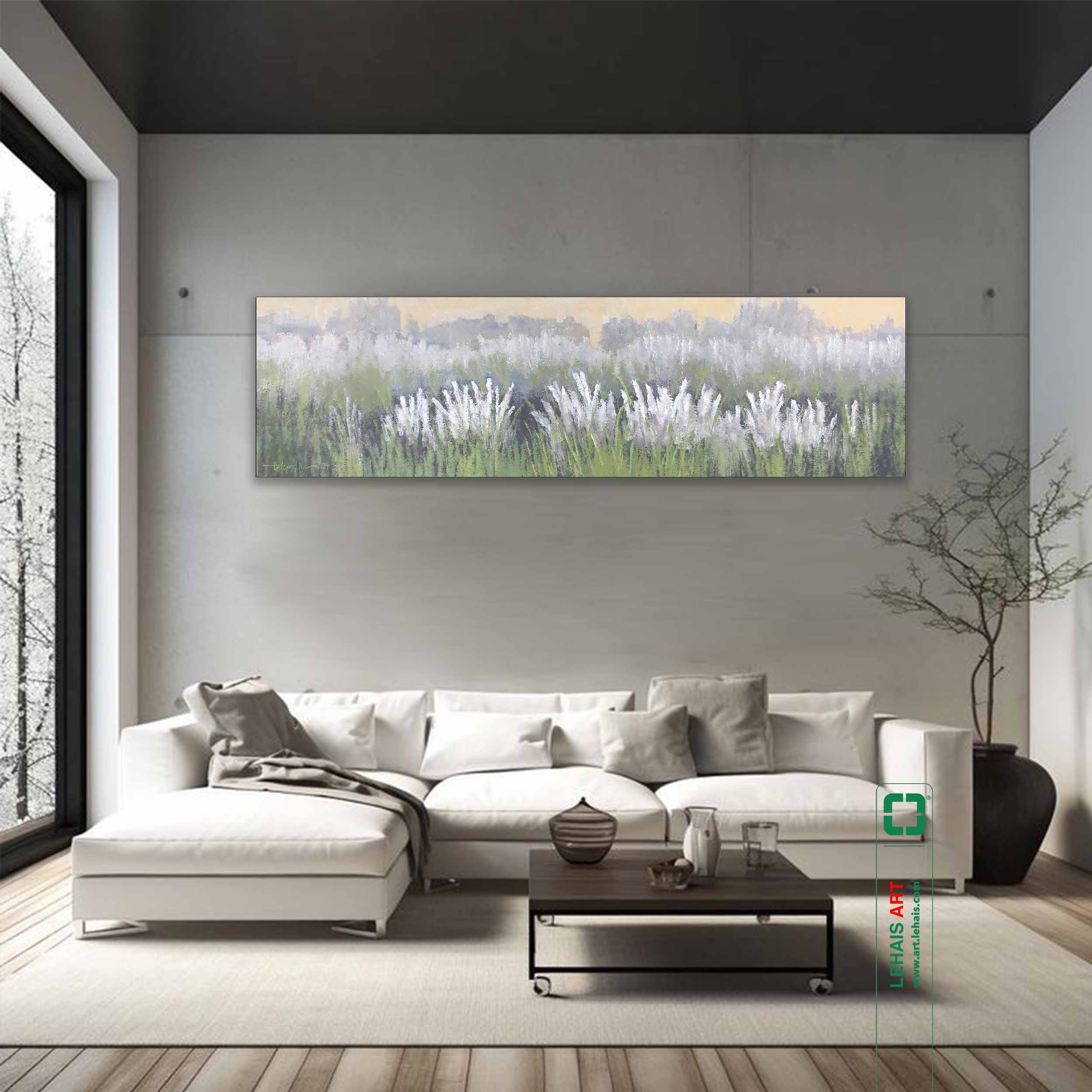 Romantic landscape oil painting of beautiful grass field - TSD712LHAR