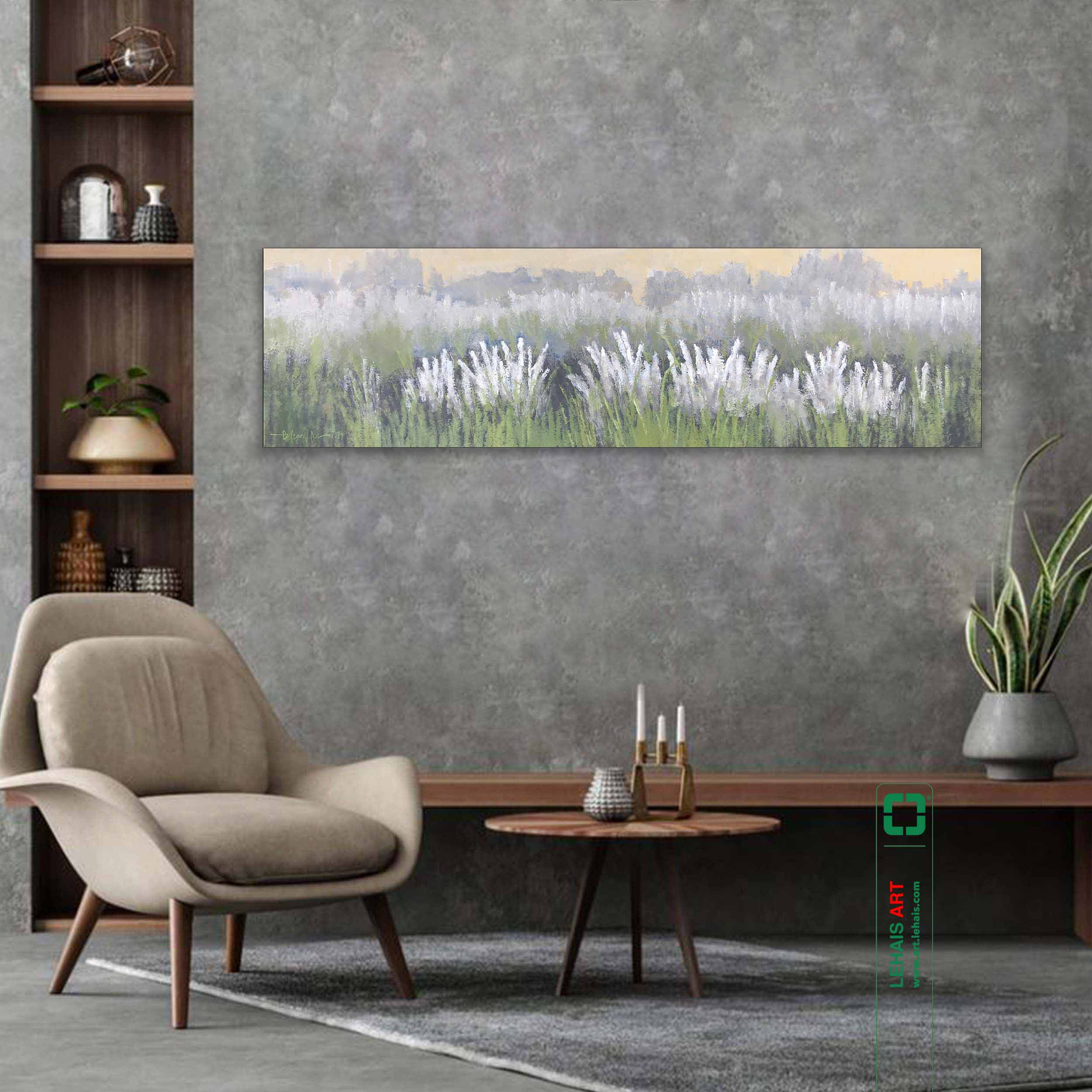 Romantic landscape oil painting of beautiful grass field - TSD712LHAR