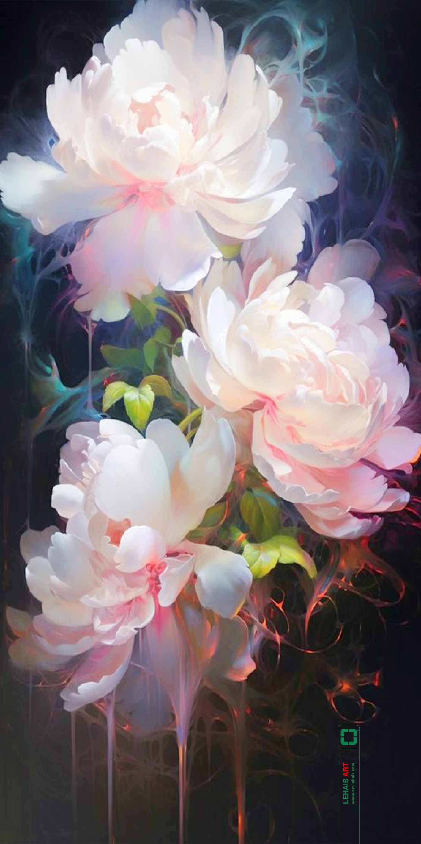 Tranh sơn dầu vẽ Hoa Mẫu Đơn với tông màu Hồng - TSD757LHAR