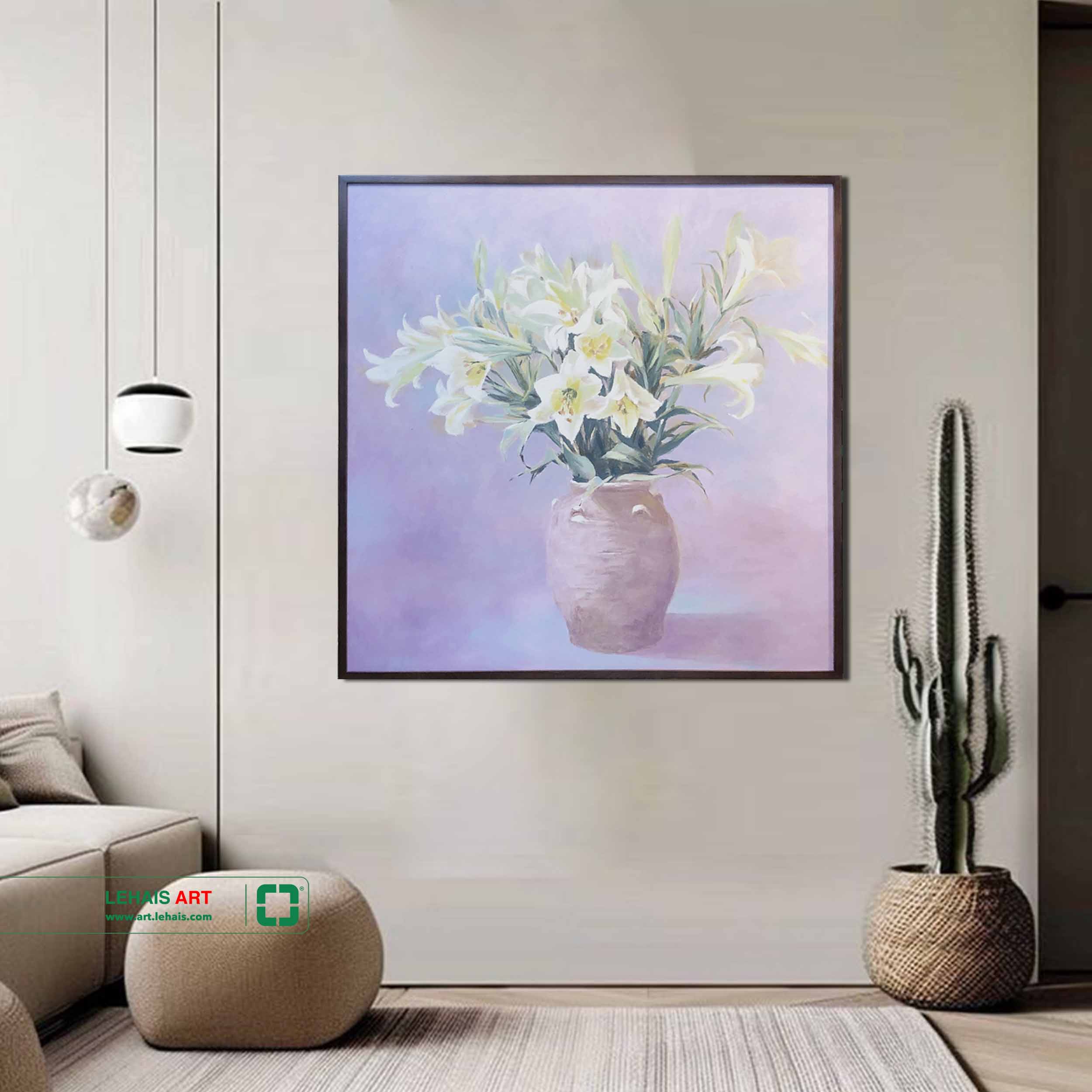 Tranh sơn dầu tĩnh vật hoa huệ sao chép theo đơn đặt hàng - TSD782LHAR