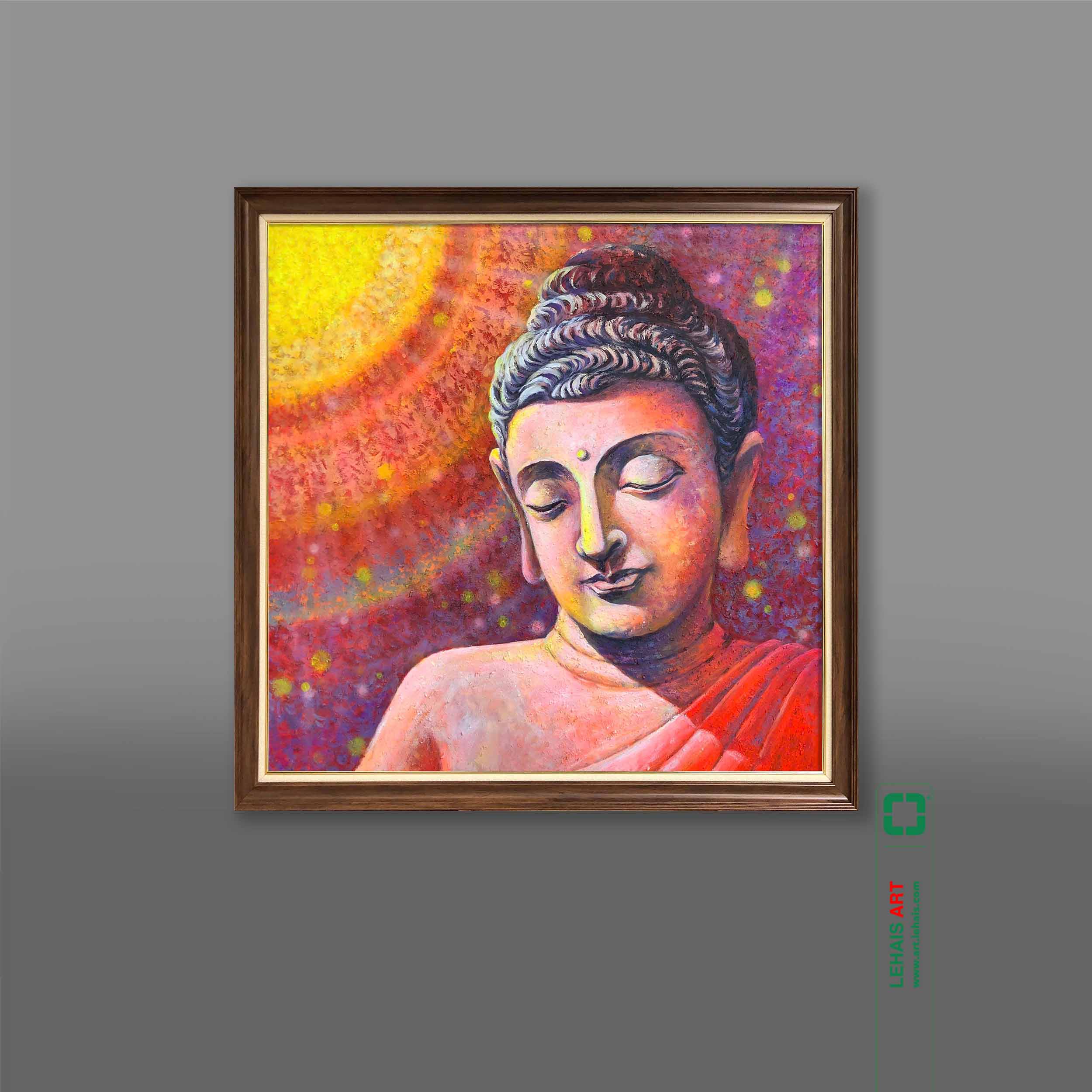 Tranh sơn dầu phát sáng vẽ Phật Thích Ca theo phong cách Hiện Đại - TSD727LHAR