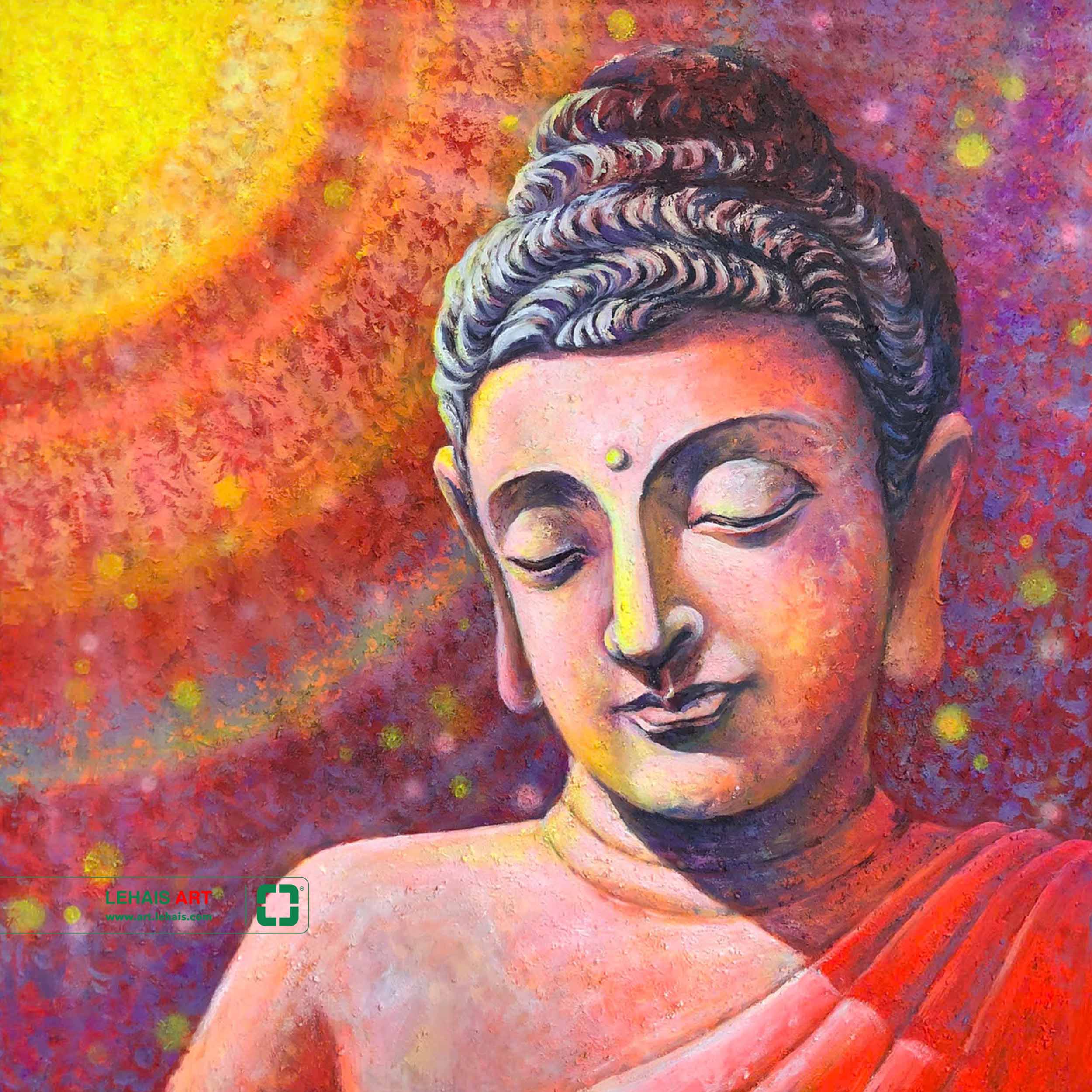 Tranh sơn dầu phát sáng vẽ Phật Thích Ca theo phong cách Hiện Đại - TSD727LHAR