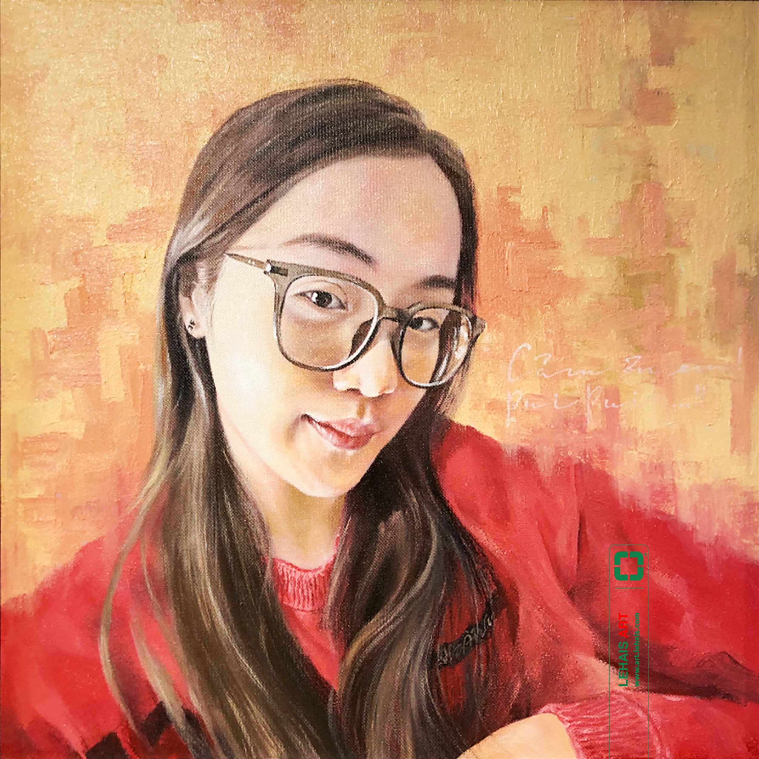 Portrait painting converted from photo to oil painting on order - TSD786LHAR