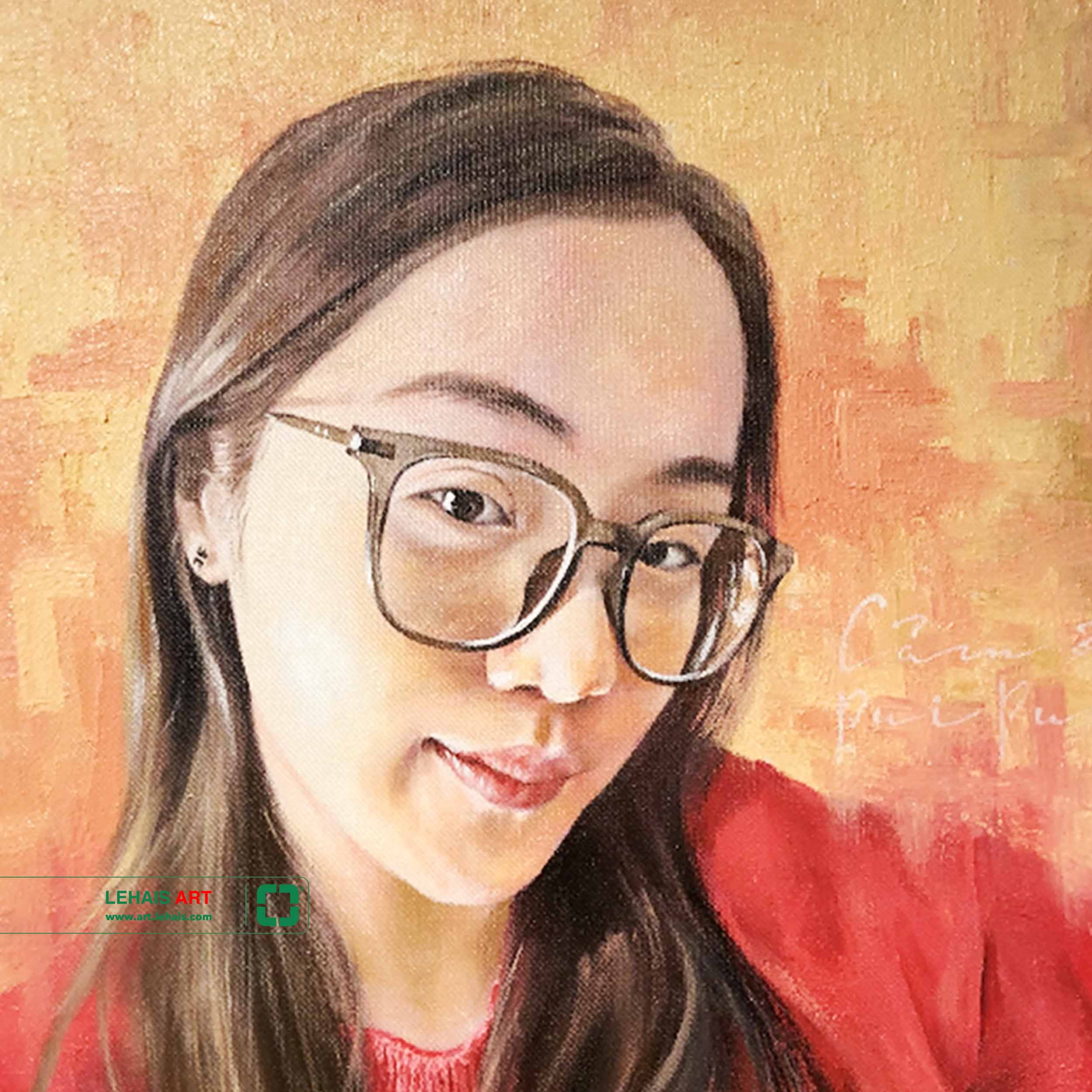 Portrait painting converted from photo to oil painting on order - TSD786LHAR