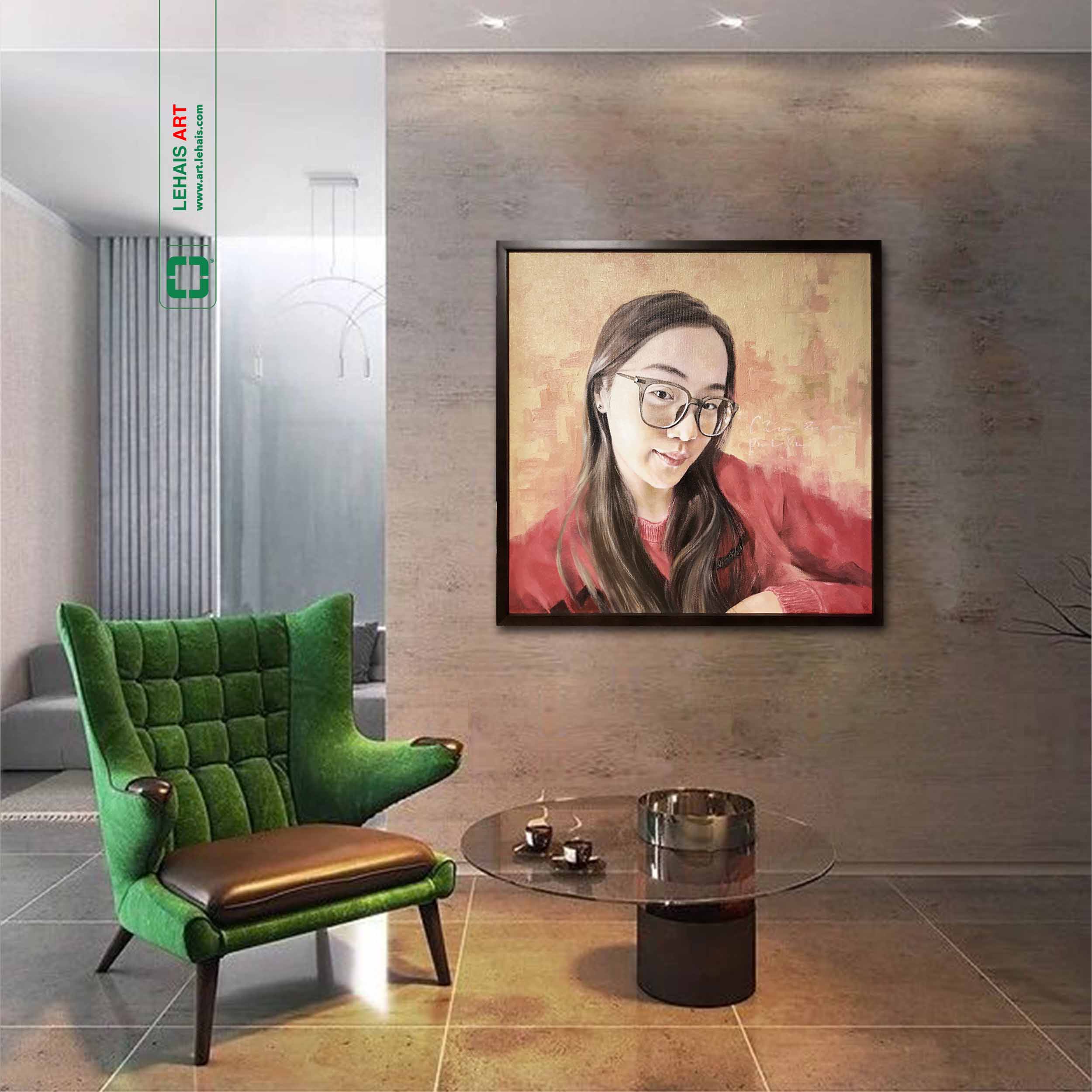 Portrait painting converted from photo to oil painting on order - TSD786LHAR