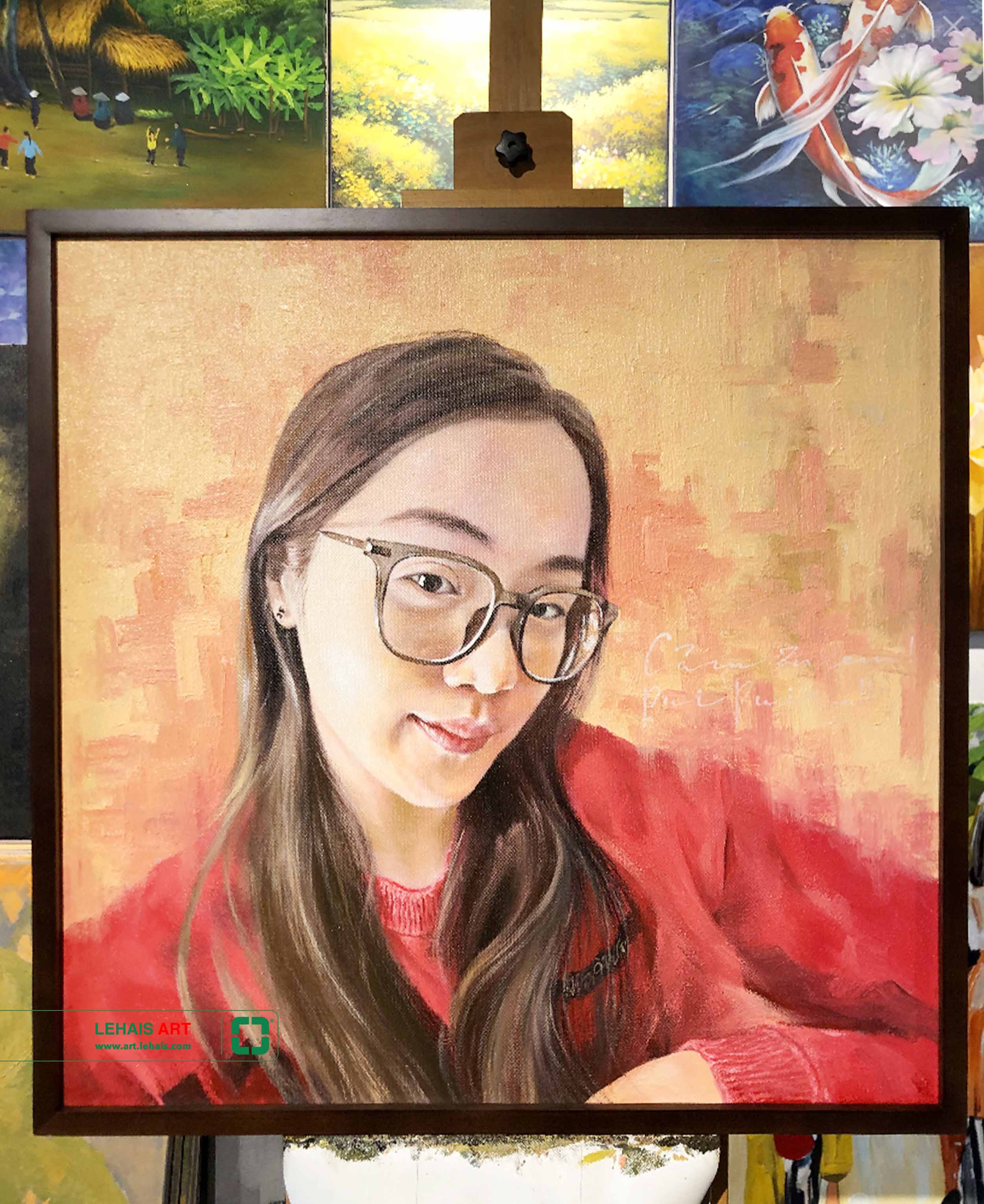 Portrait painting converted from photo to oil painting on order - TSD786LHAR