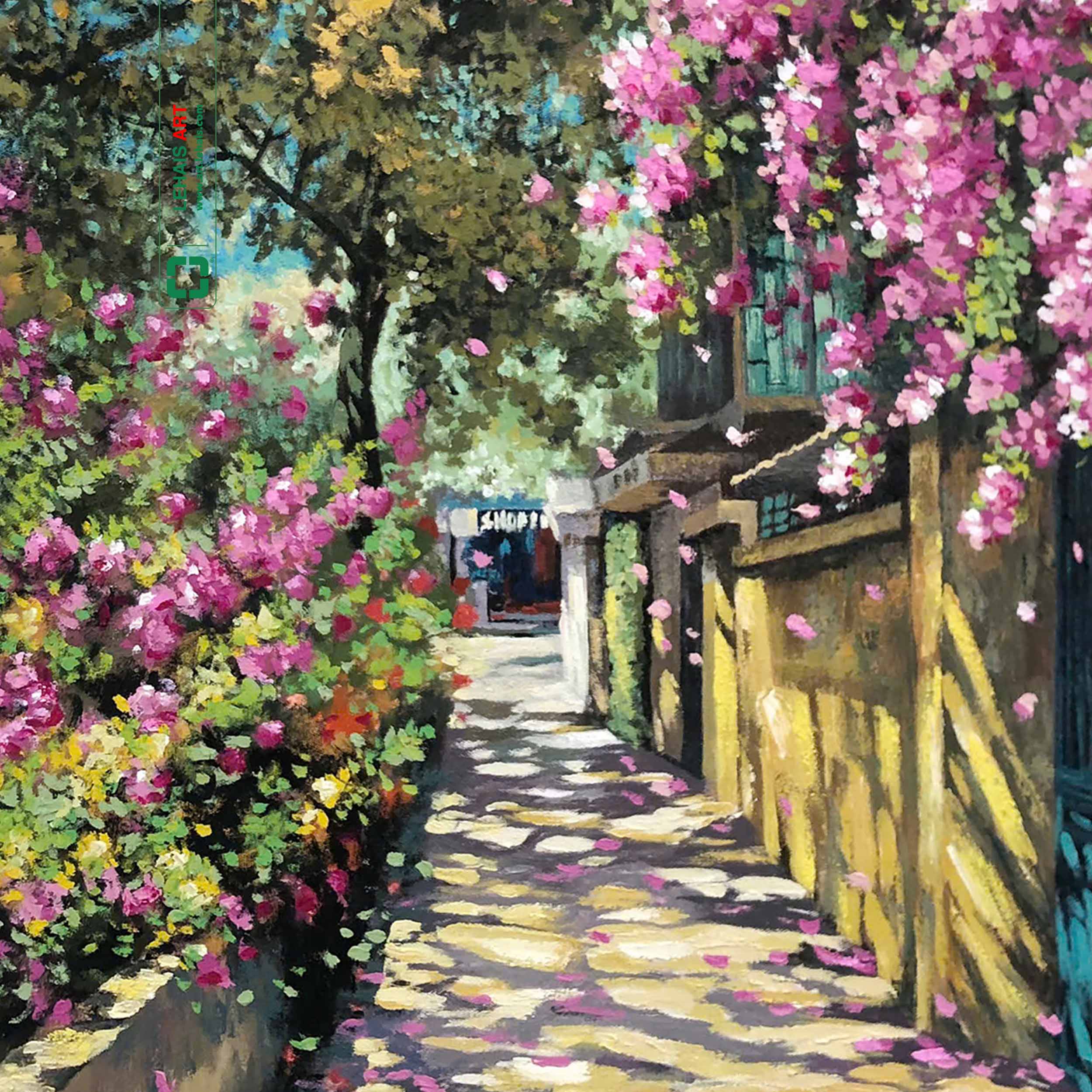 Oil painting of flower street landscape according to order - TSD789LHAR