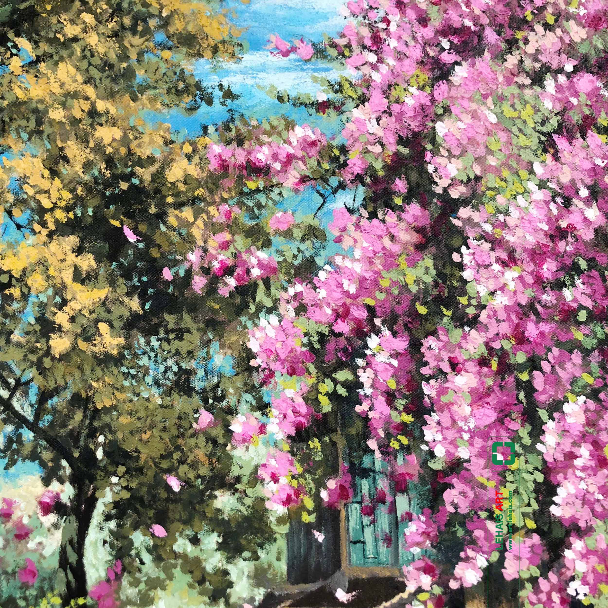Oil painting of flower street landscape according to order - TSD789LHAR