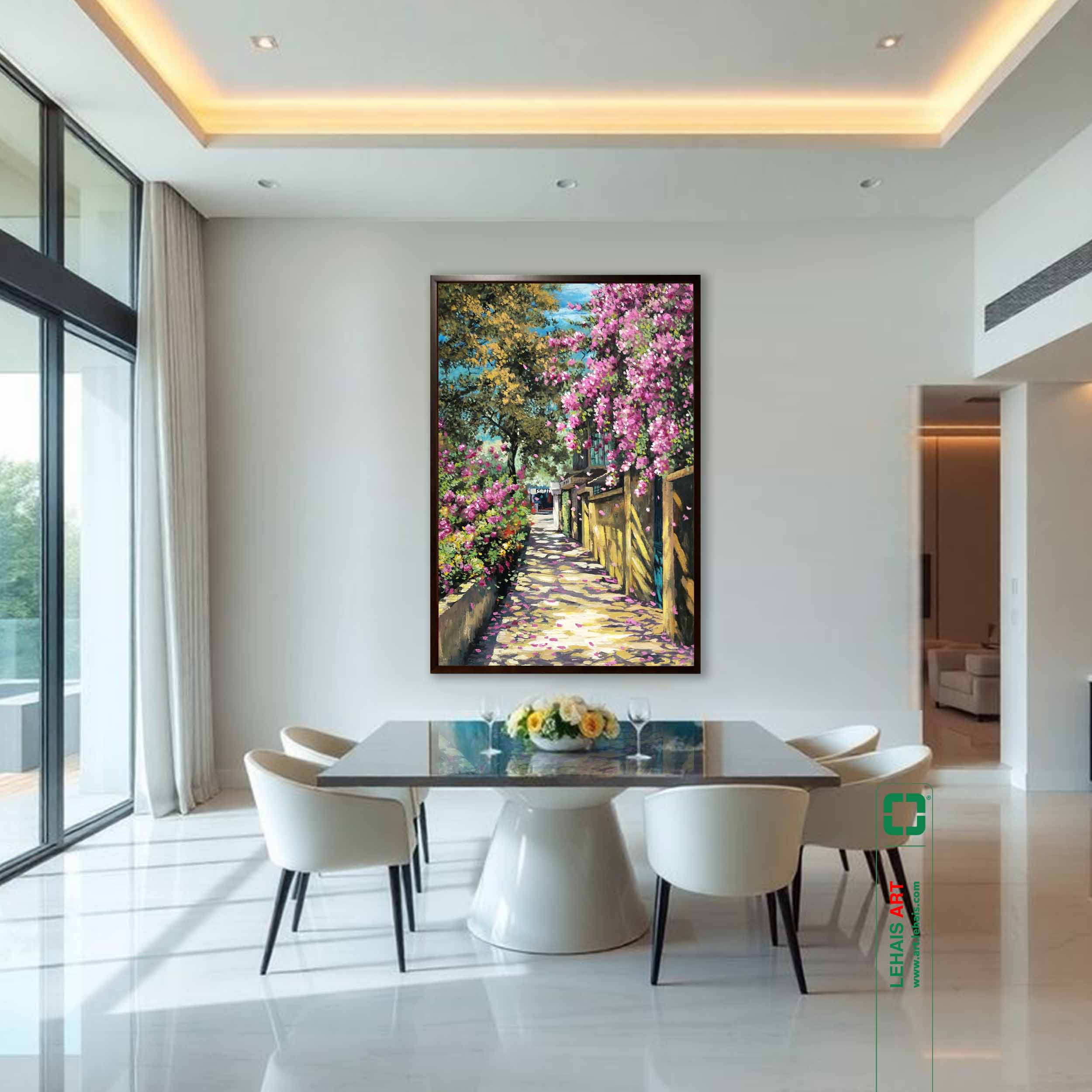 Oil painting of flower street landscape according to order - TSD789LHAR