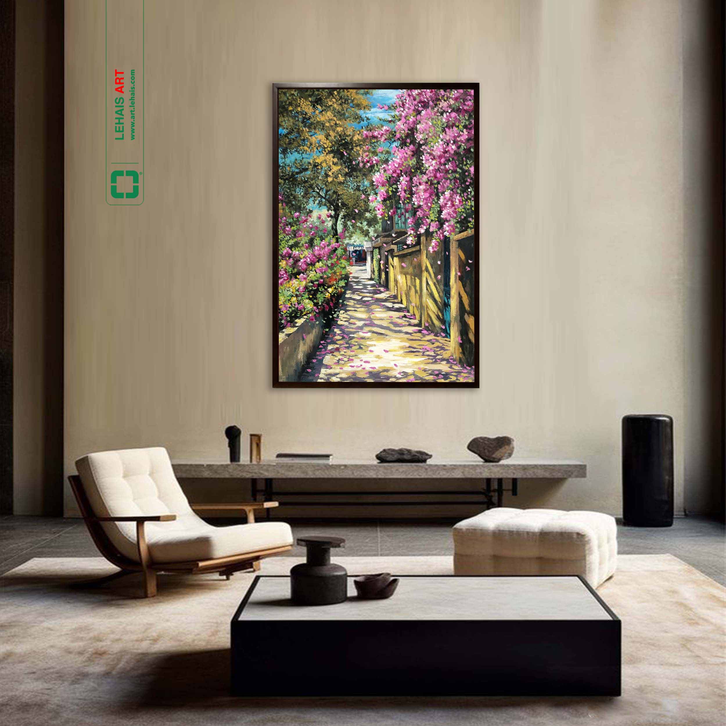 Oil painting of flower street landscape according to order - TSD789LHAR