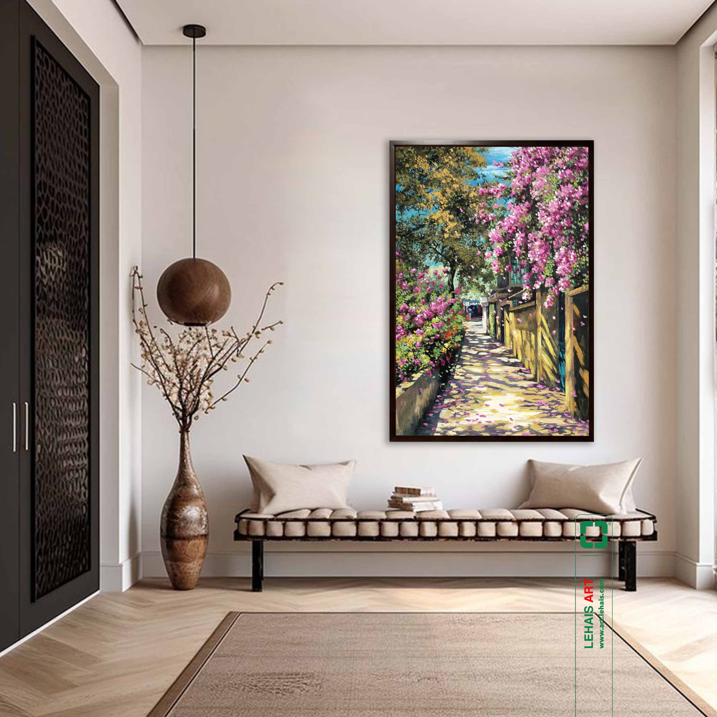 Oil painting of flower street landscape according to order - TSD789LHAR