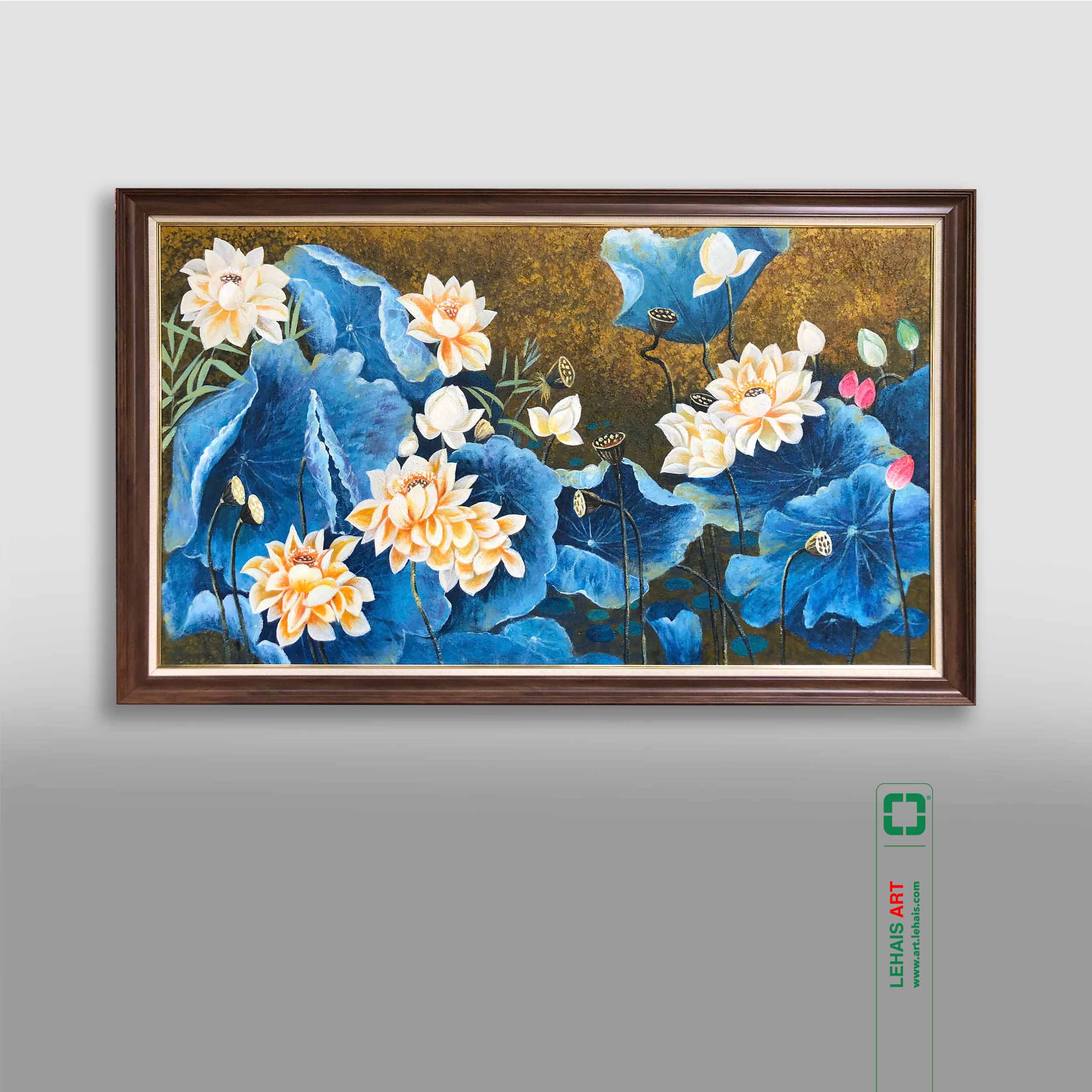 Tranh sơn dầu hoa sen vẽ theo đơn đặt hàng - TSD792LHAR