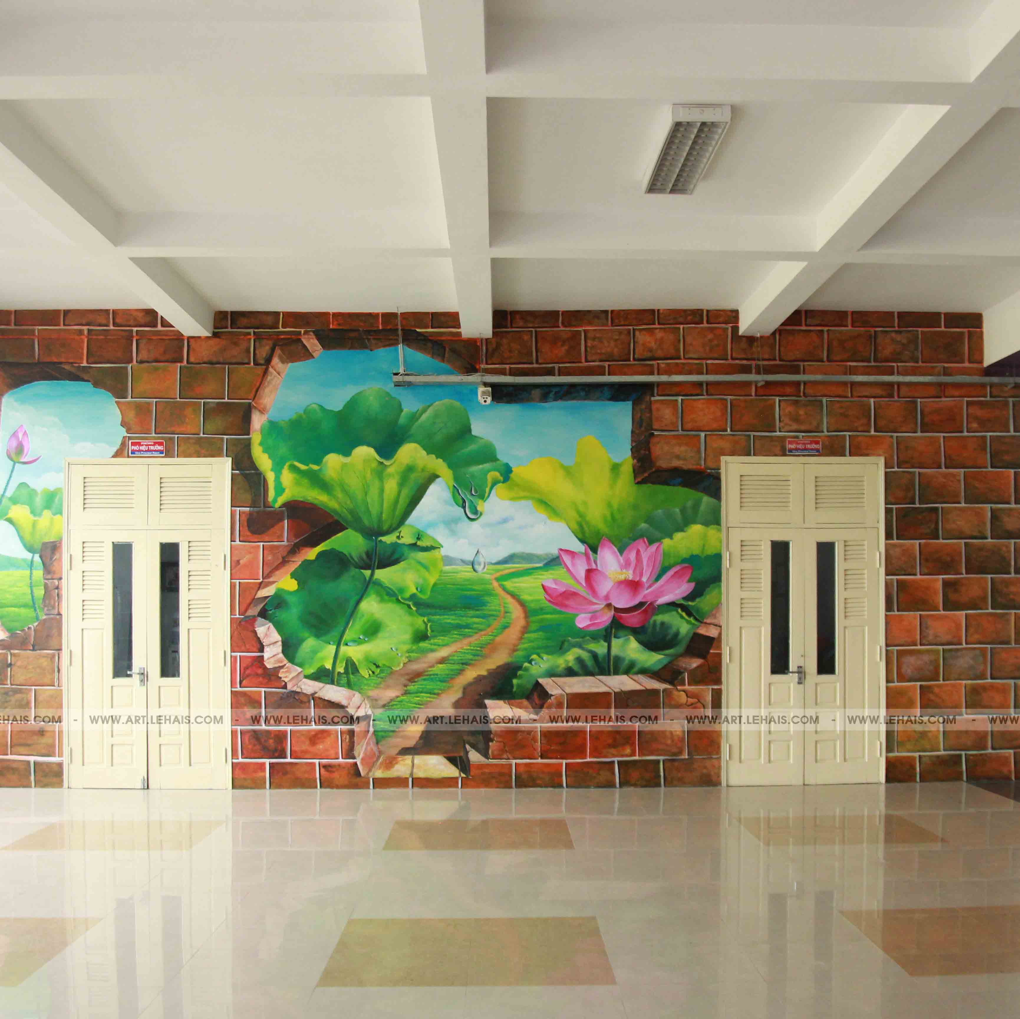 3D wall painting at CHU VAN AN school, Quang Binh city - TT121LHAR