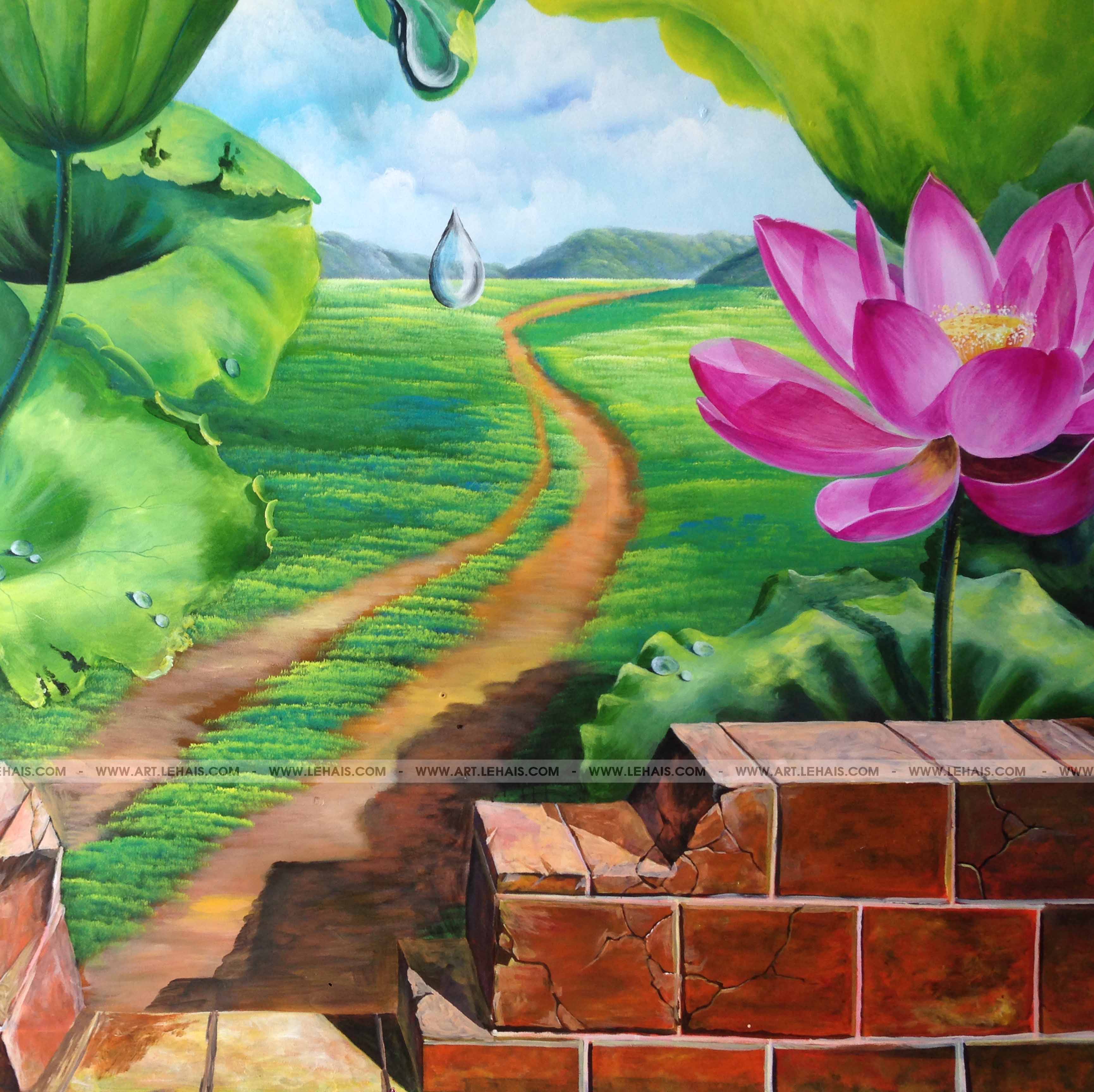 Vẽ tranh tường 3D tại trường CHU VĂN AN, TP Quảng Bình - TT121LHAR