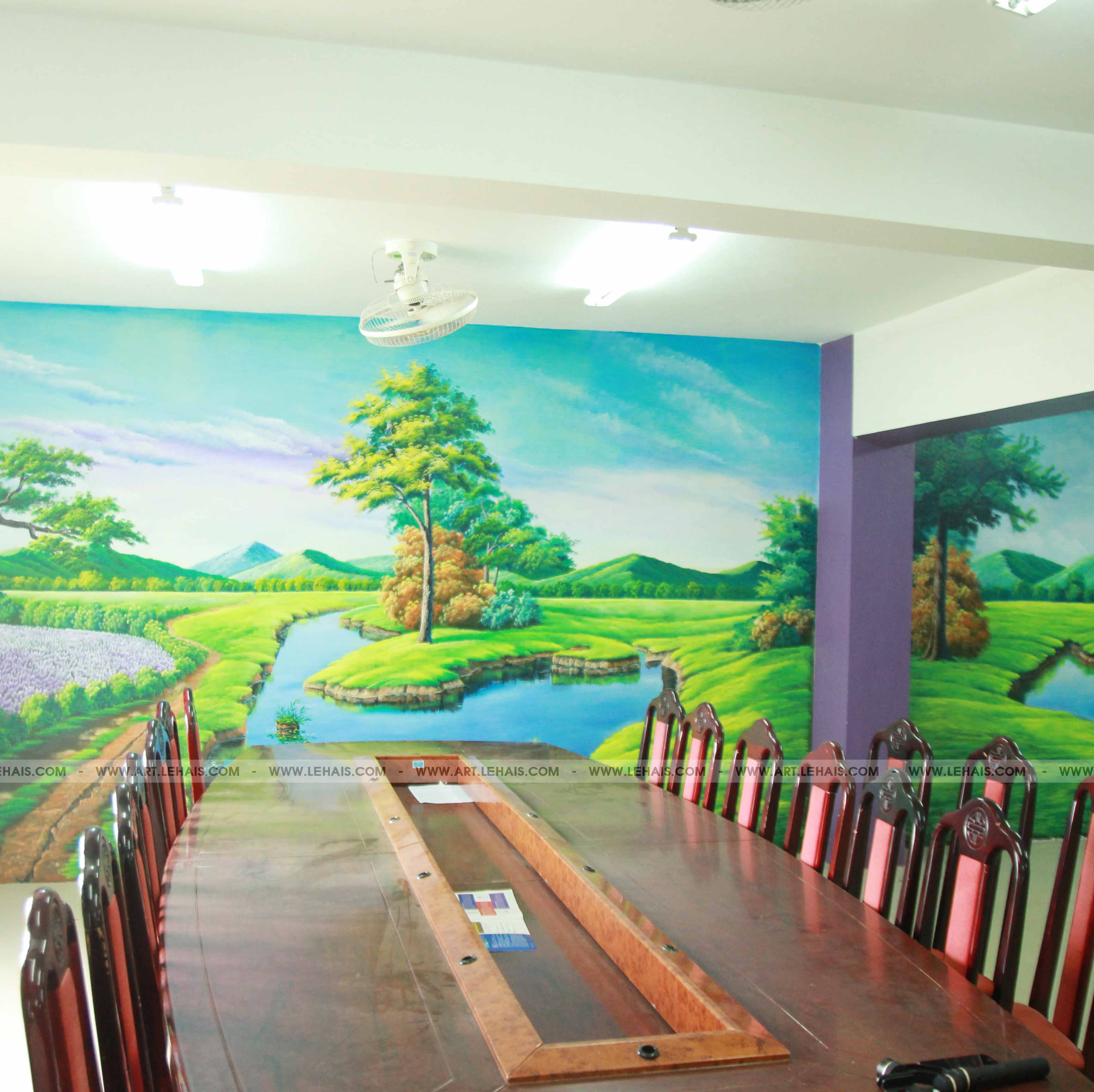 Vẽ tranh phong cảnh 3D tại trường CHU VĂN AN, TP Quảng Bình - TT122LHAR -  LEHAIS ART - TRANH NGHỆ THUẬT CAO CẤP