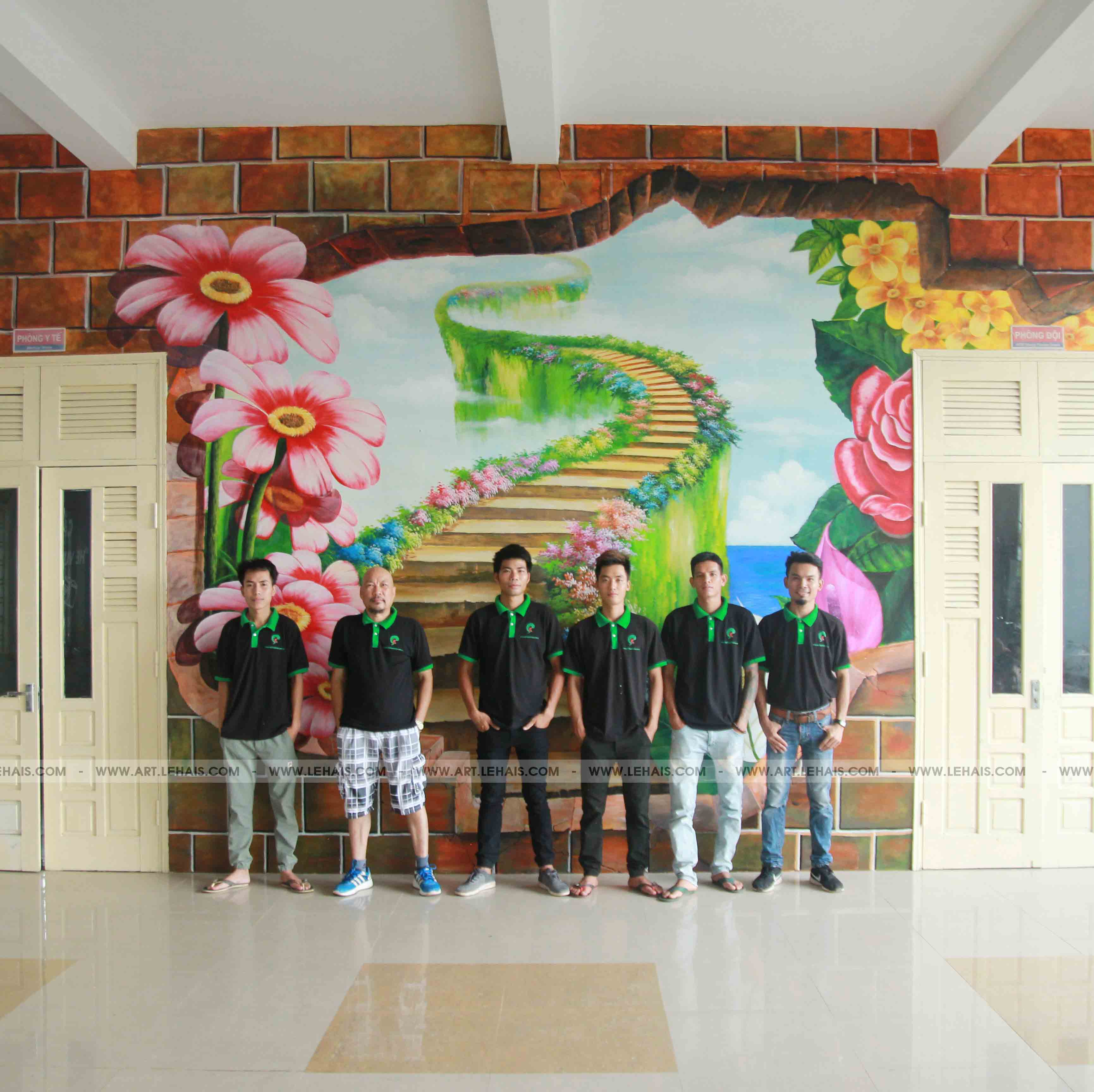 3D scene painting at CHU VAN AN school, Quang Binh city - TT127LHAR